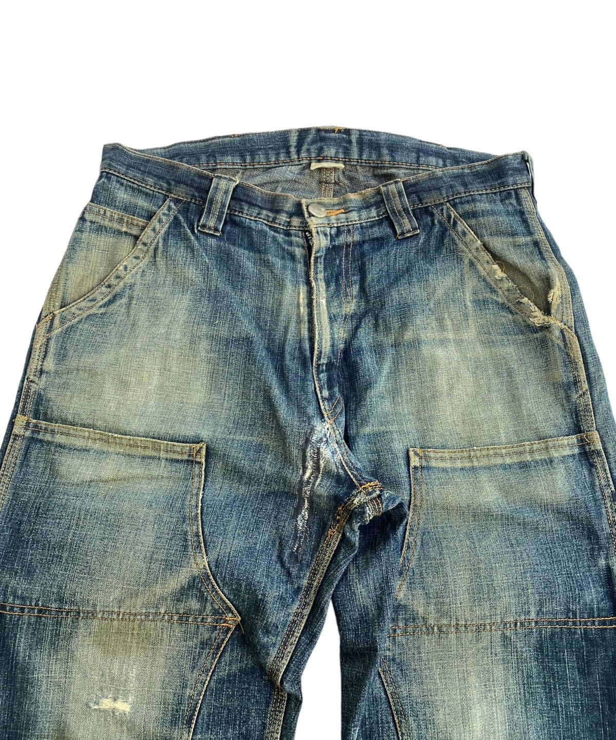 Japanese Brand VINTAGE ELNEST BAGGY DOUBLE KNEE DENIM CARPENTER JEANS Size US 34 / EU 50 - 7 Thumbnail