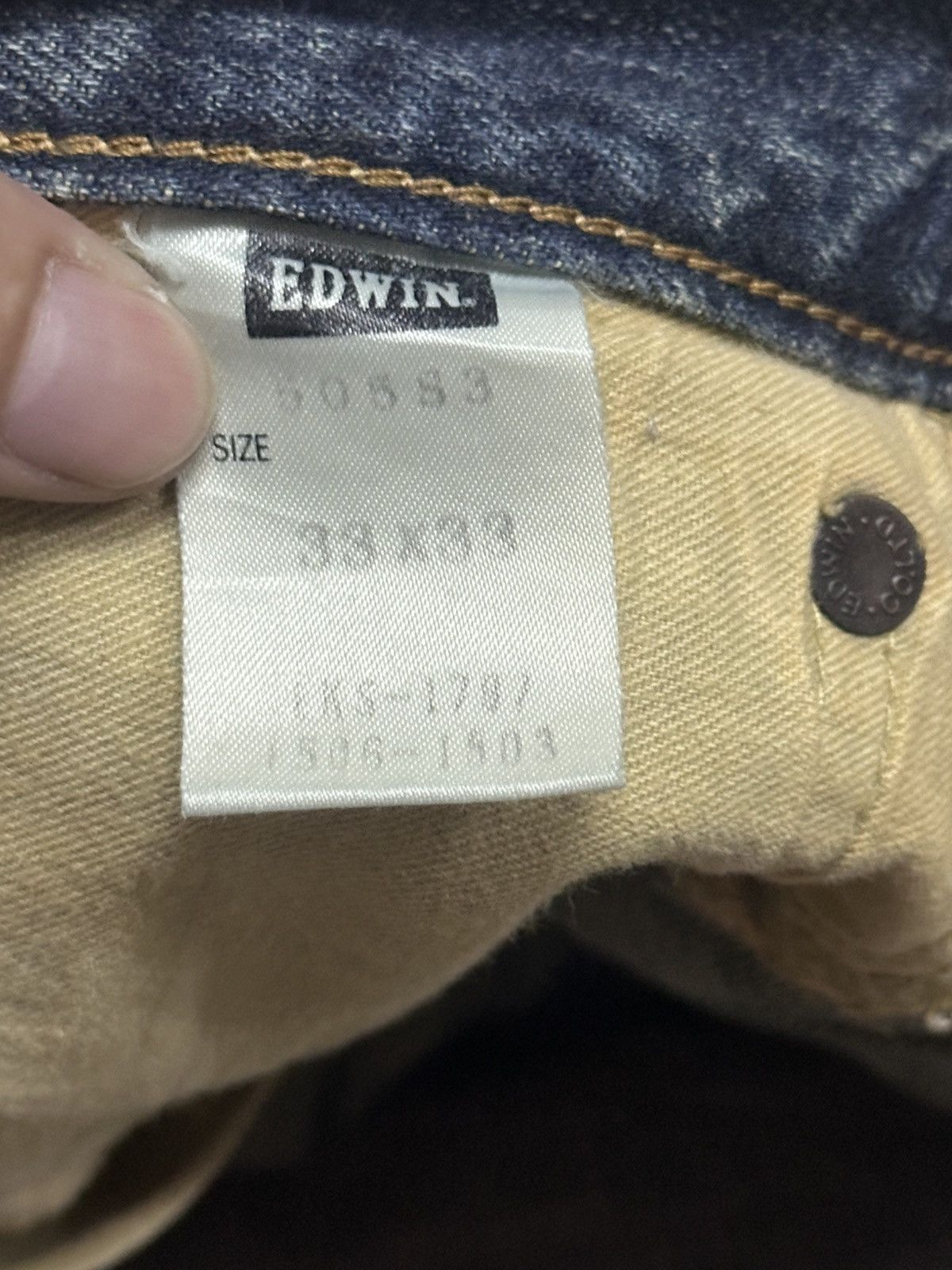 Edwin Edwin 505 Vintage 90's Selvedge Distressed Baggy & Mudwash Size US 33 - 9 Thumbnail