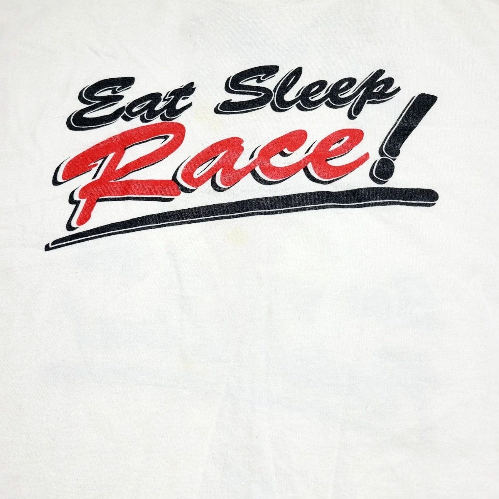 Vintage VINTAGE Gearhead Eat Sleep Race Graphic T-Shirt Men's 2XL White Short Sleeve Crew Neck Racing Car Rockabilly Hot Rod Mens Size US XXL / EU 58 / 5 - 4 Thumbnail