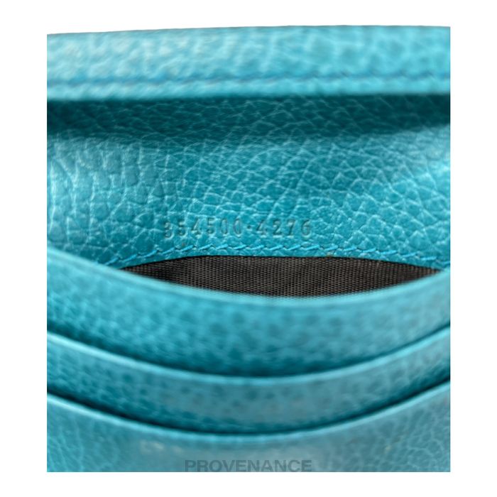 Gucci 🔴 Gucci Pocket Organizer Wallet Turquoise Tumbled Leather Grailed