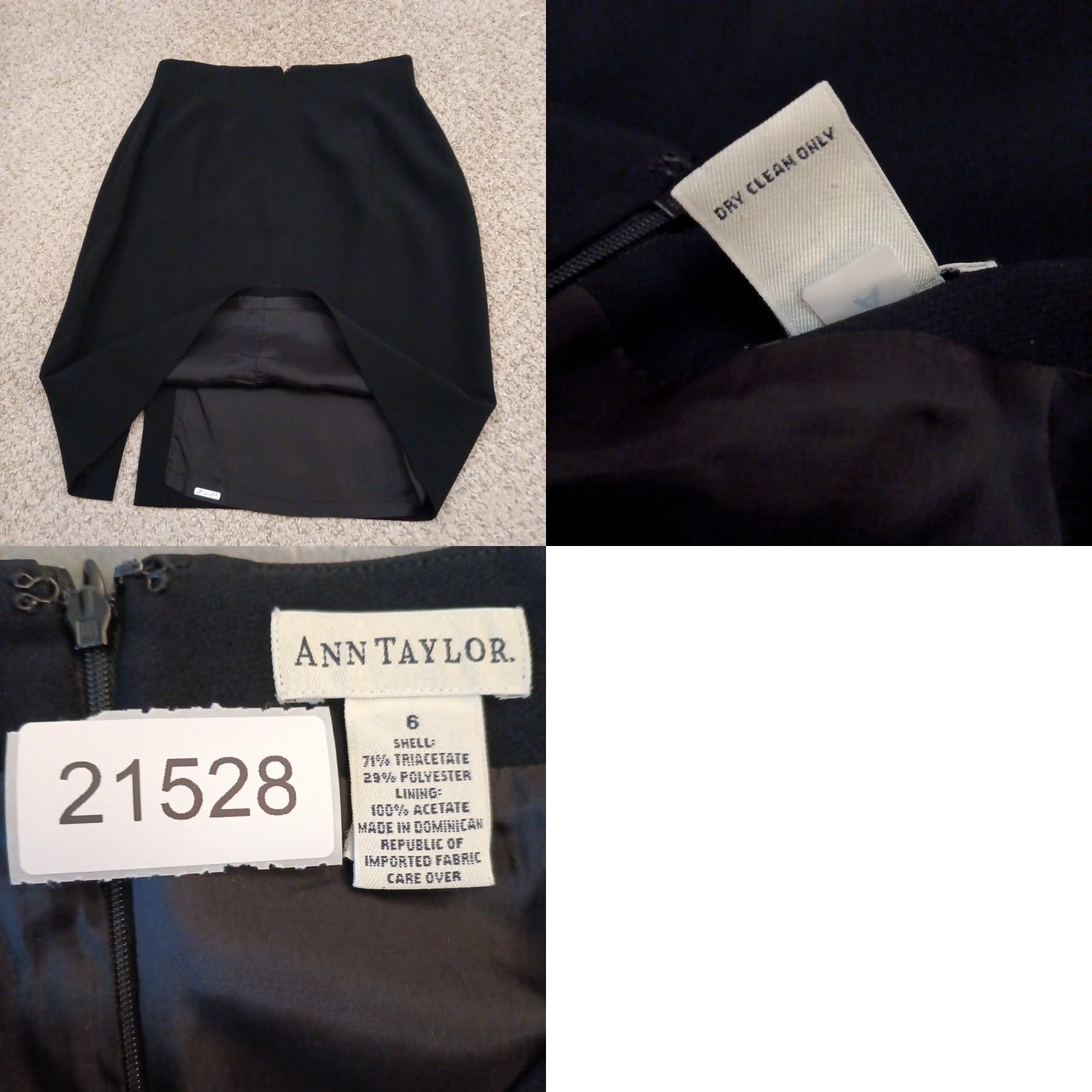 Ann Taylor Ann Taylor Skirt Black Knee Length Lined Slit 6 Pencil Women Regular Dry Clean Only Polyester Slit Knee Length Vintage No Size 28" / US 6 / IT 42 - 8 Thumbnail