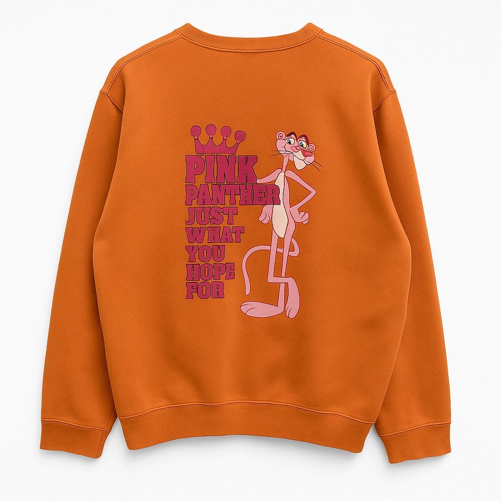 Vintage Vintage 2002 Pink Panther Orange Sweatshirt – Double-Sided Size US L / EU 52-54 / 3 - 1 Thumbnail
