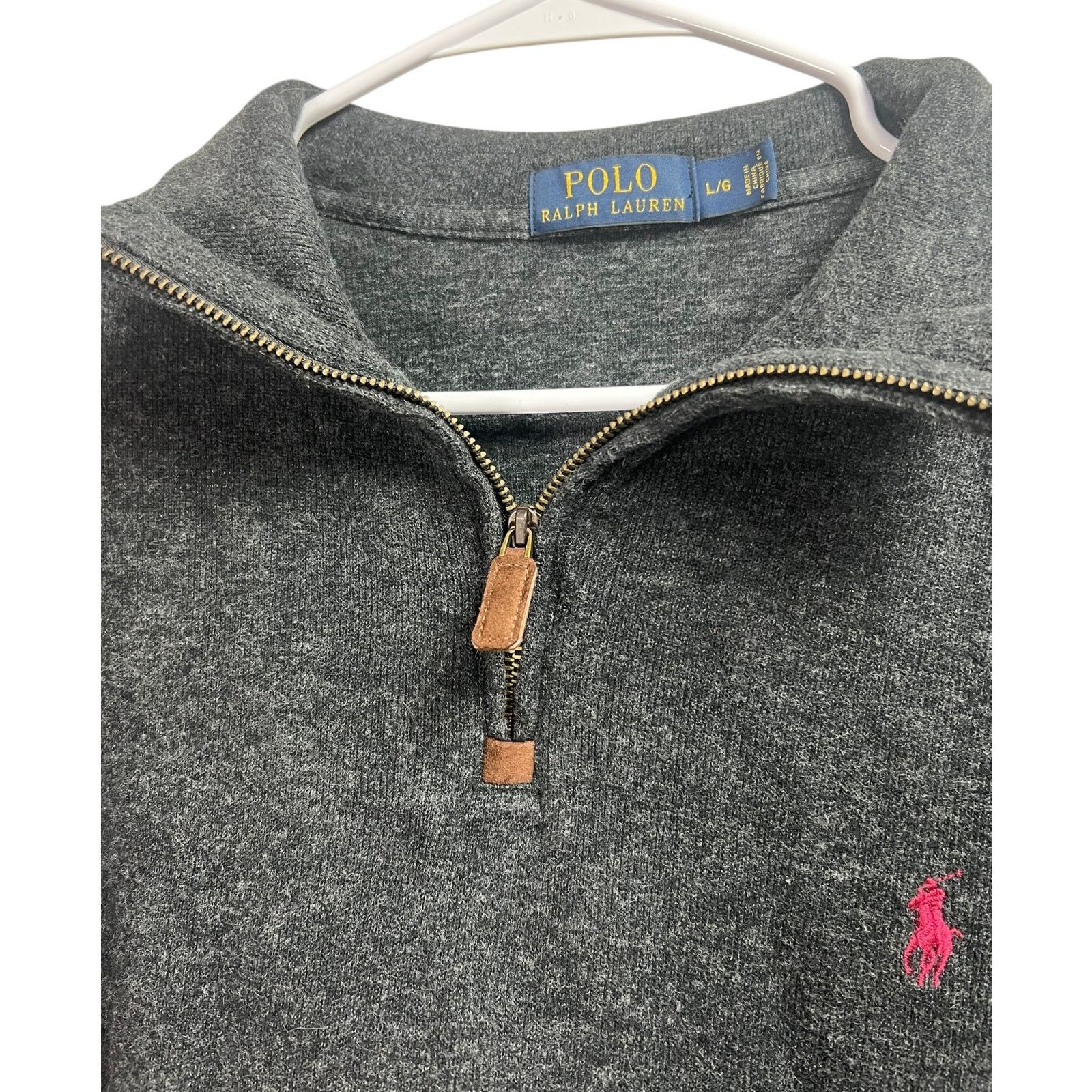 Polo Ralph Lauren Polo Ralph Lauren 1/4 Zip Sweater Pullover Charcoal Gray Size US L / EU 52-54 / 3 - 2 Thumbnail