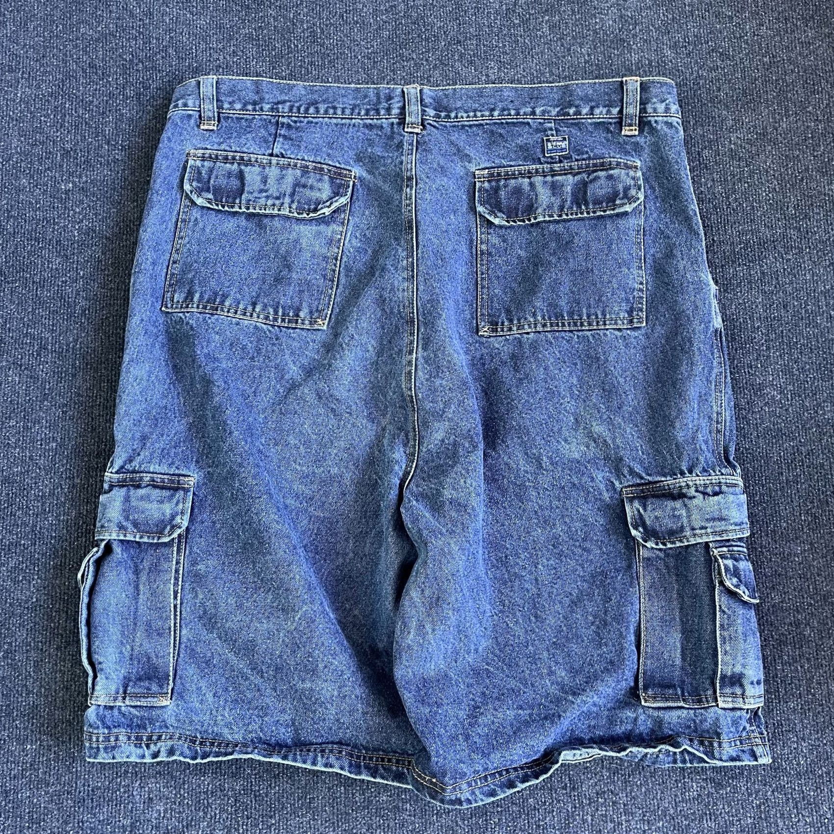 Vintage VINTAGE Sierra Blue Cargo Shorts Mens 42 Blue Denim Baggy Fit Utility 12" Inseam Size US 42 / EU 58 - 3 Thumbnail