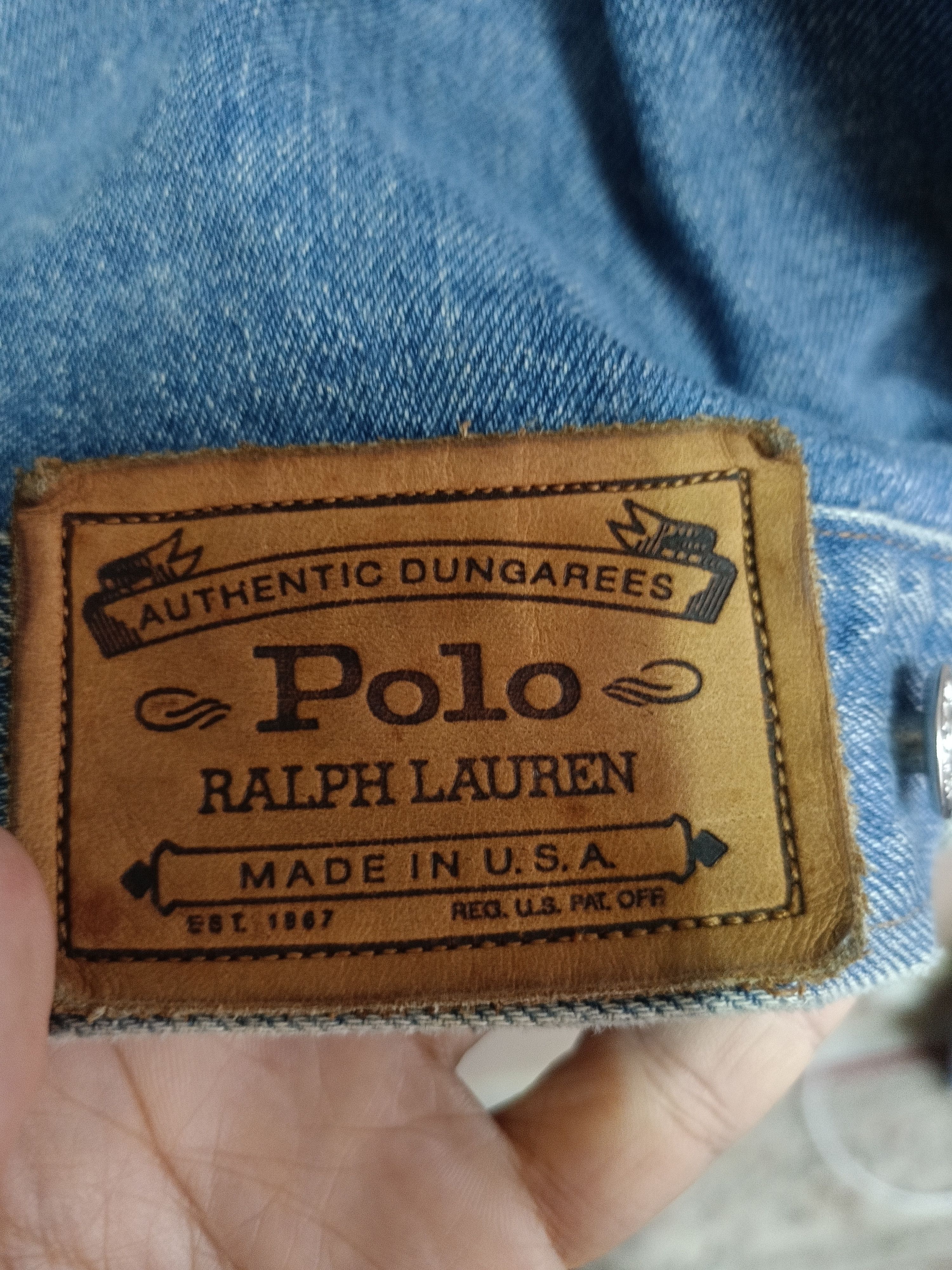 Polo Ralph Lauren Vintage 80s Polo RL Dungarees Denim jacket Size US L / EU 52-54 / 3 - 7 Thumbnail