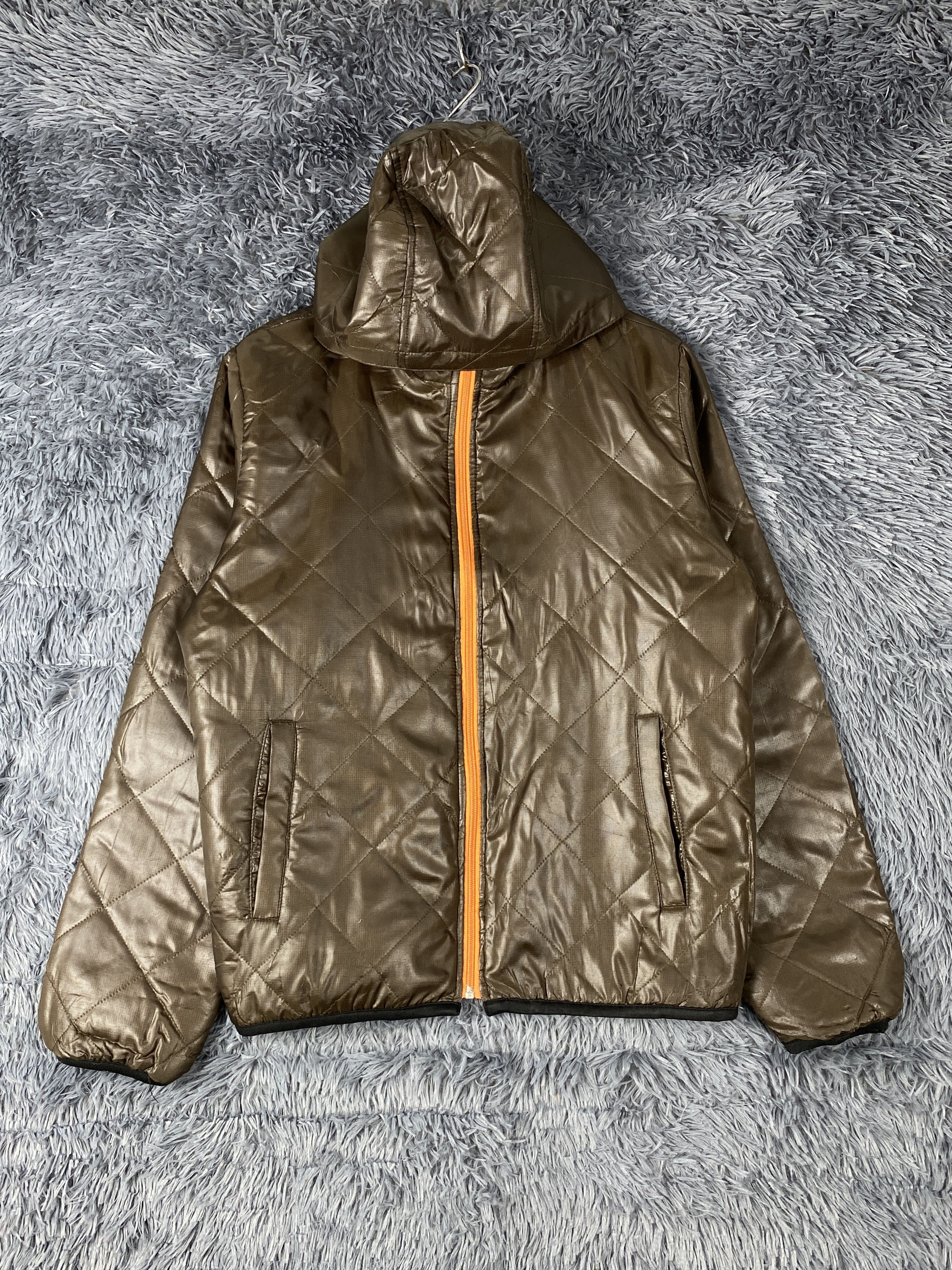 image of Vintage Virgin Voyage Hoodie Quilted Jacket in Dark Brown, Men's (Size Medium)