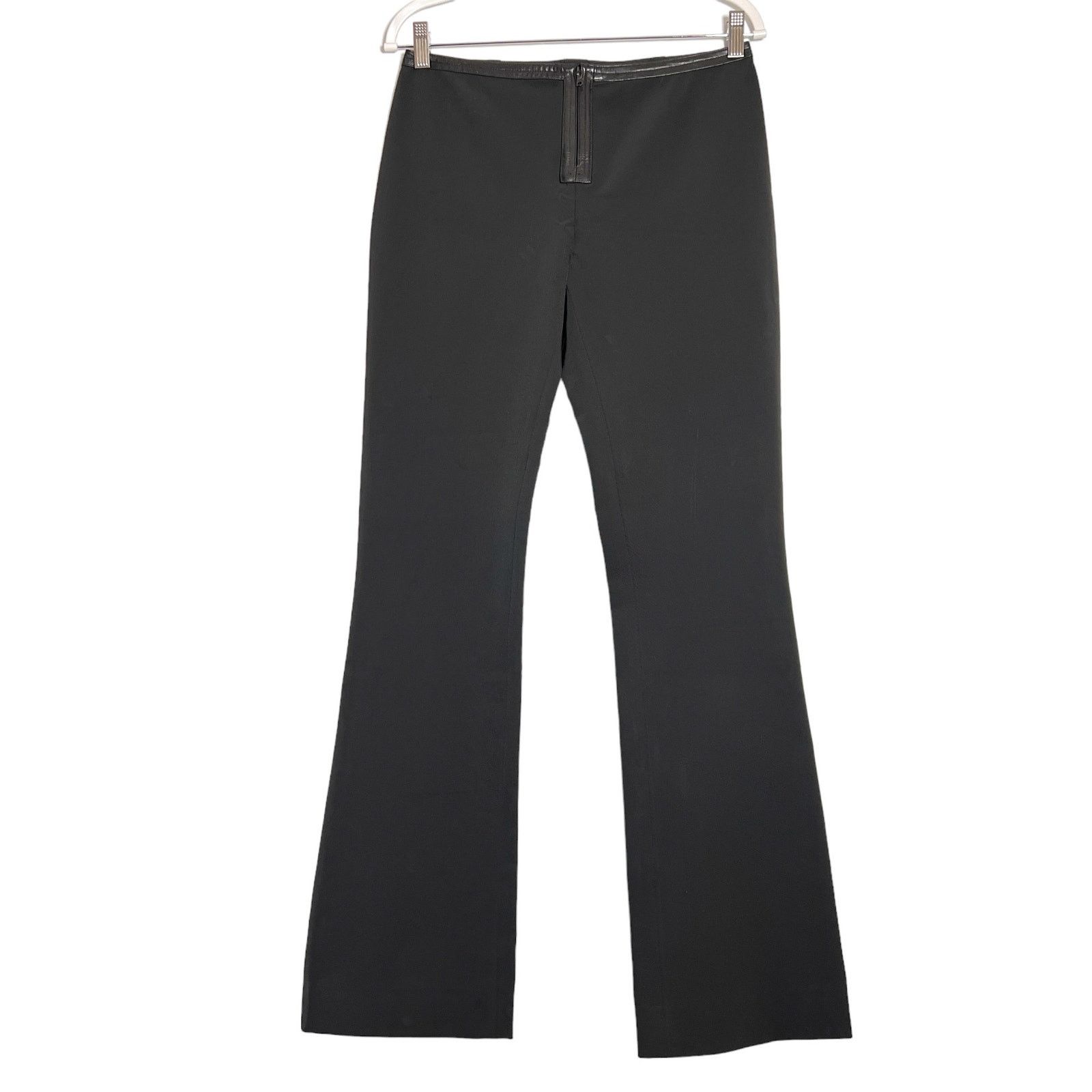 Theory Theory Faux Leather Trim Straight Pants Black Size 8 Size 30" / US 8 / IT 44 - 1 Thumbnail
