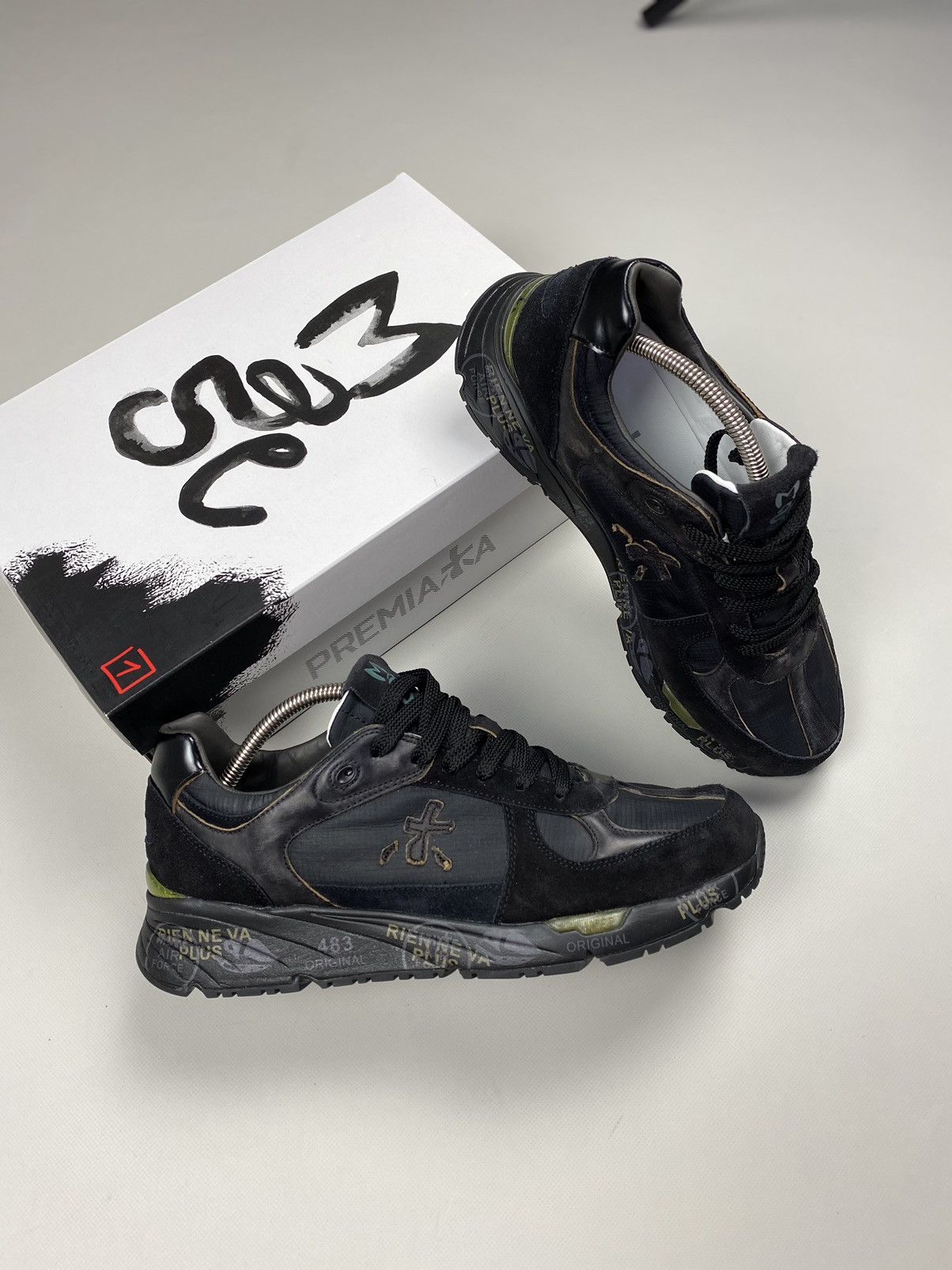image of New Premiata Mase 5013 Men’S Sneakers Shoes Size 44 in Black, Men's