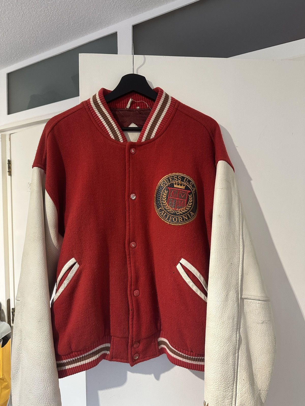 Guess Rare vintage Guess Georges Marciano Varsity Jacket Size US XL / EU 56 / 4 - 2 Thumbnail