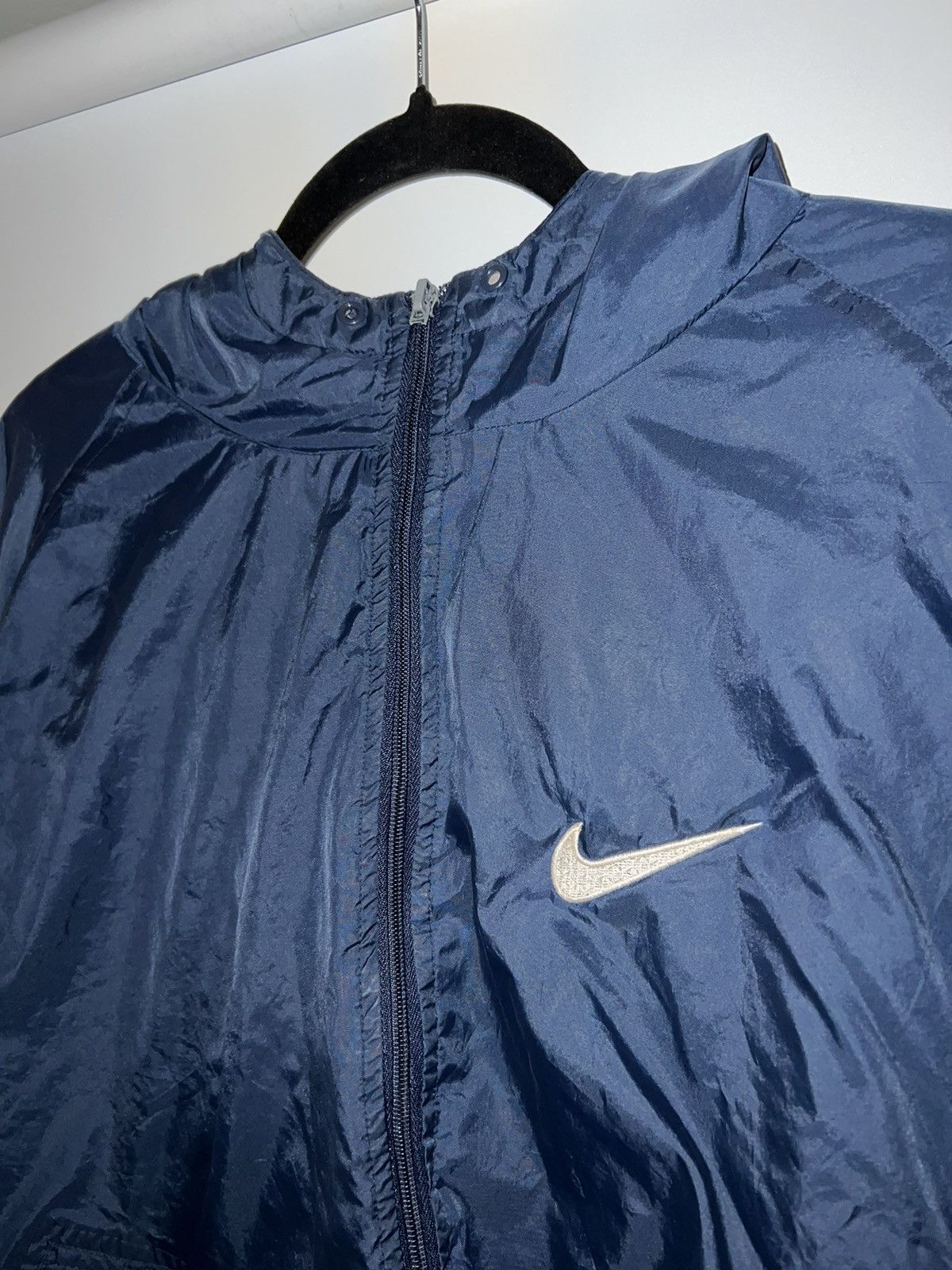 Nike × Vintage Vintage 90s Nike Windbreaker Jacket Blue Size US L / EU 52-54 / 3 - 4 Thumbnail
