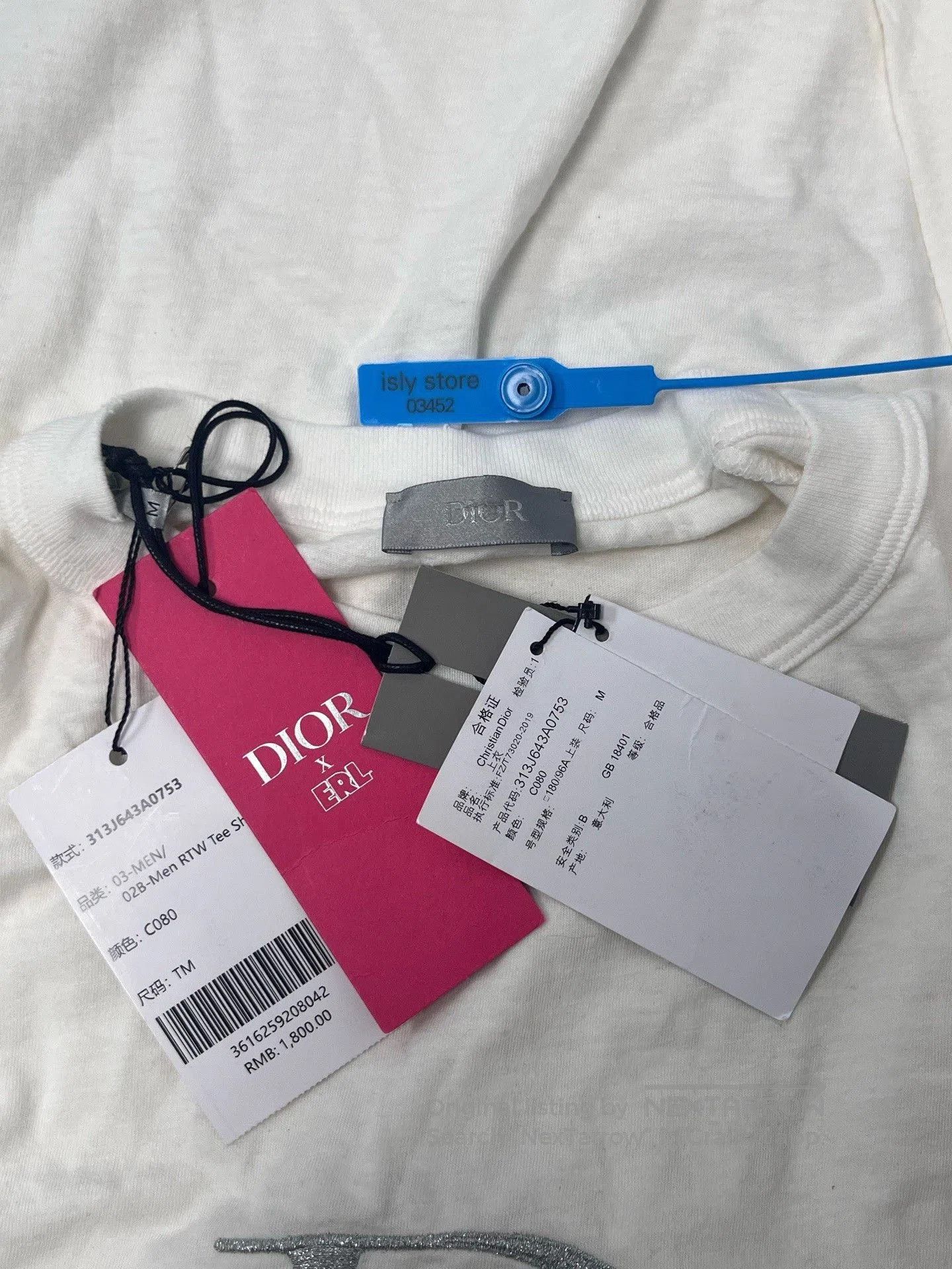 Dior DIOR Distressed Logo Embroidered Crewneck T-shirt. Size US M / EU 48-50 / 2 - 7 Thumbnail