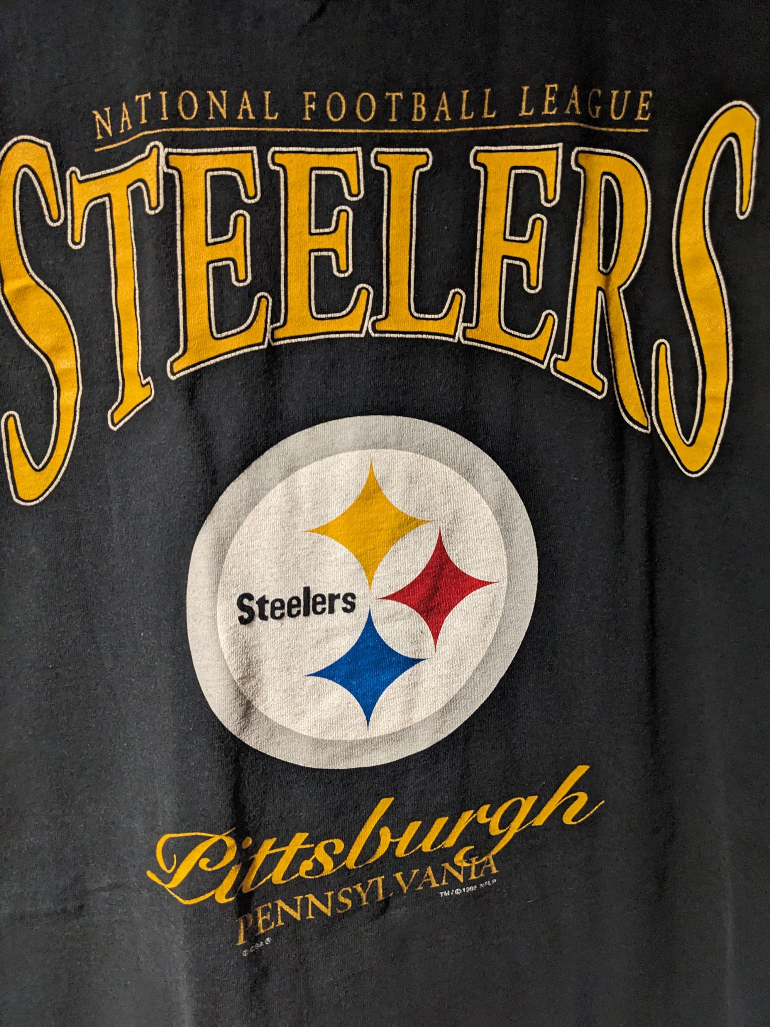 NFL Vintage 1998 Pittsburgh Steelers NFL Football Spell T-Shirt Size US M / EU 48-50 / 2 - 2 Thumbnail