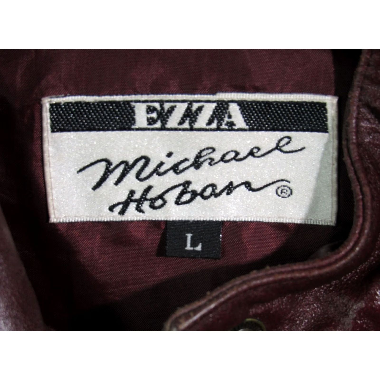 Vintage VINTAGE Michael Hoban Ezza Moto Leather Jacket Womens Large Distressed Red Burgundy Brass Hardware Jacket 90s Biker Size L / US 10 / IT 46 - 2 Thumbnail