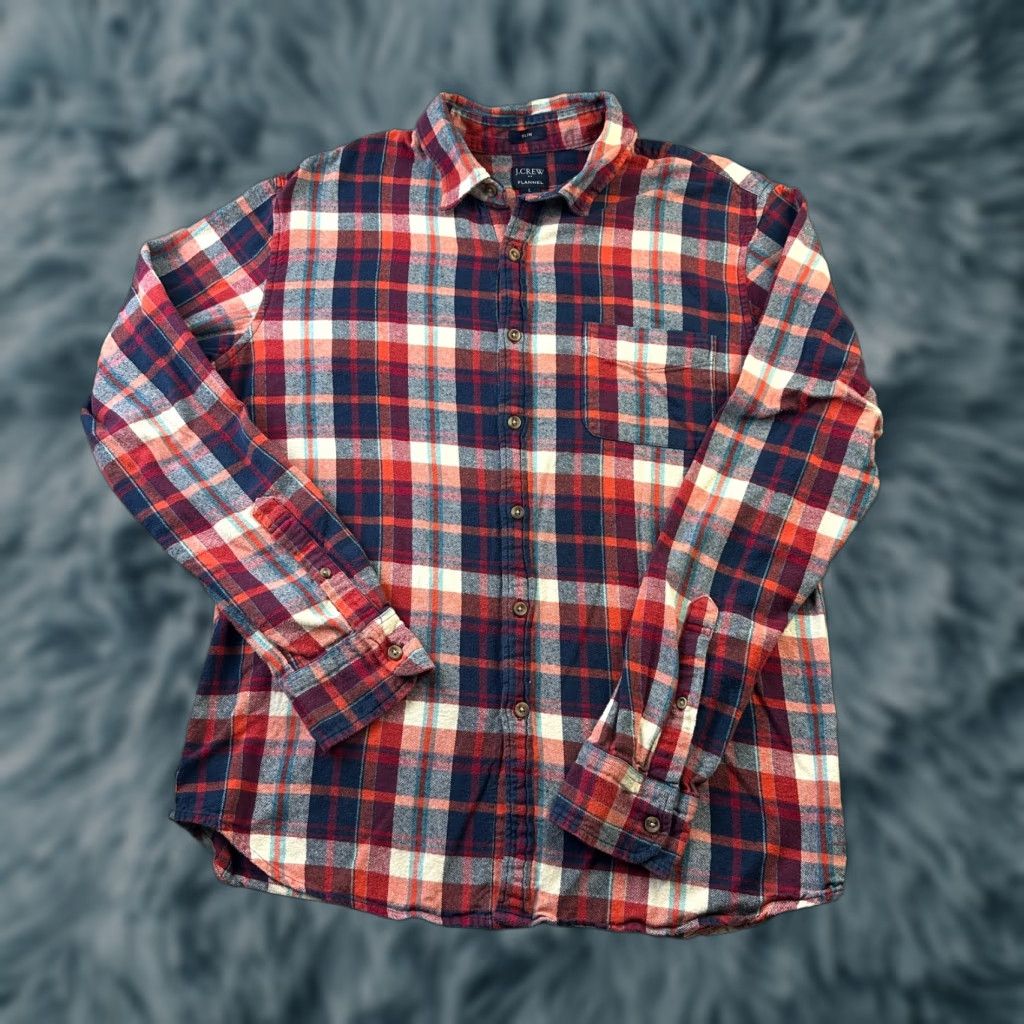 J.Crew J Crew Shirt Mens Large Red Flannel Button Up Slim Plaid Size US L / EU 52-54 / 3 - 1 Thumbnail