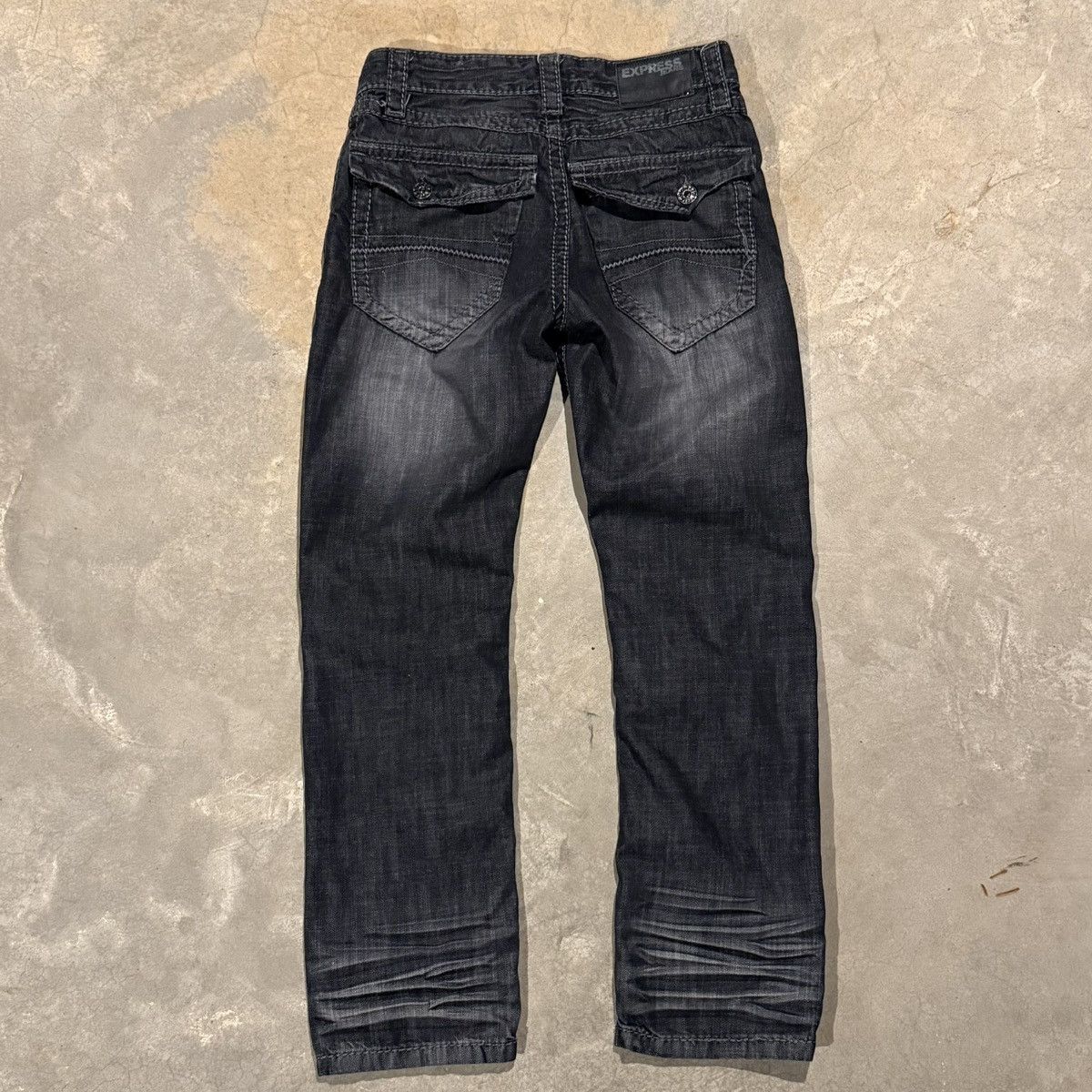 Vintage Vtg 2000s Faded Distressed Flap Pocket Jeans ERD Grunge Y2K Size US 29 - 7 Thumbnail