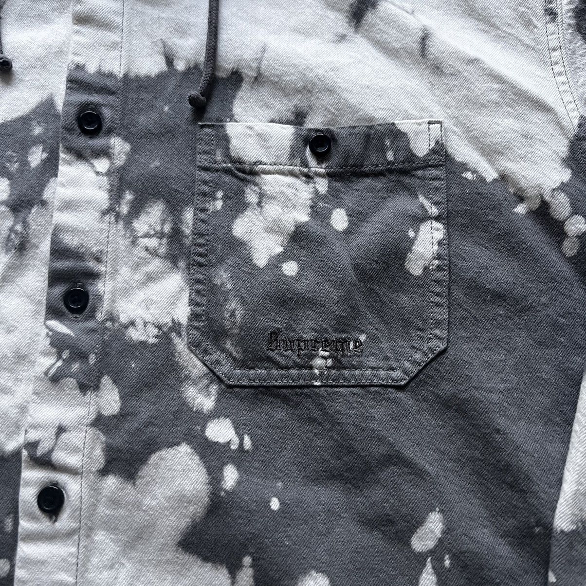 Supreme Hooded Denim Shirt Bleached XL