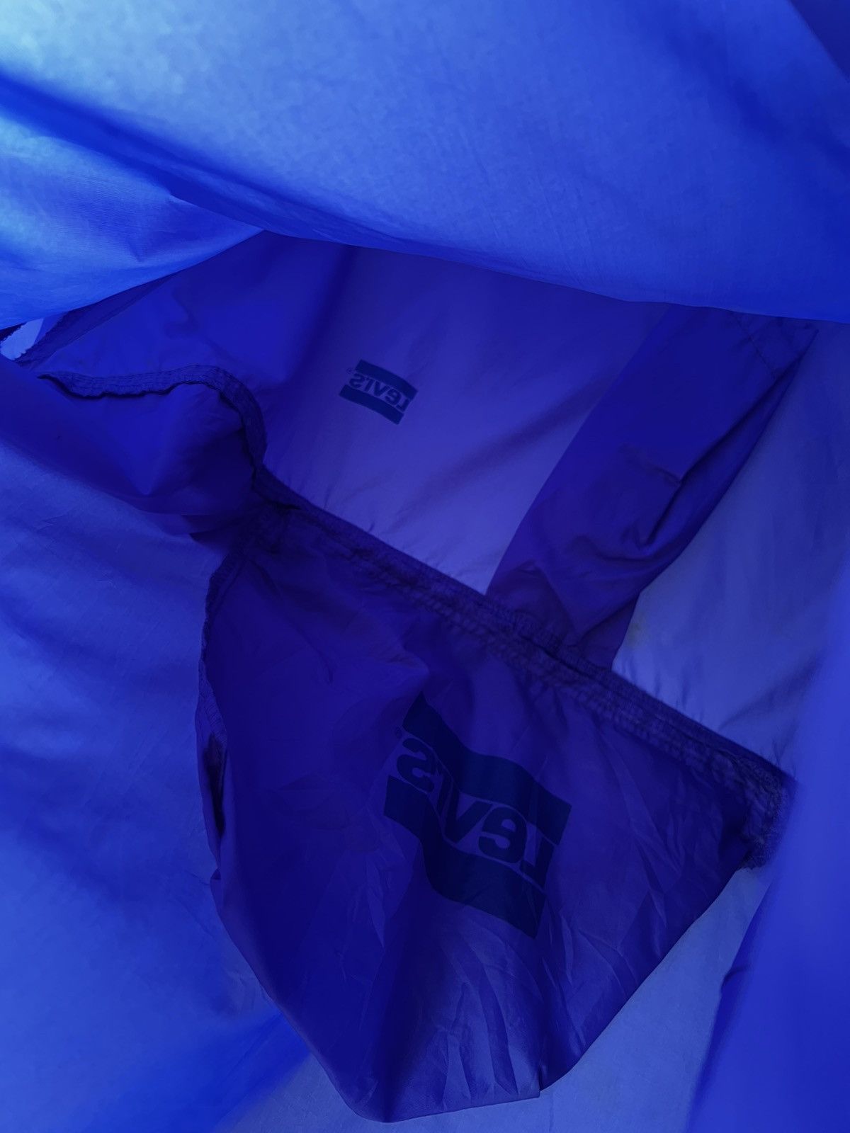 Levi's × Vintage Vtg Levis Blue Bar Packable Anorak Windbreaker Nylon Jacket Size US M / EU 48-50 / 2 - 7 Thumbnail