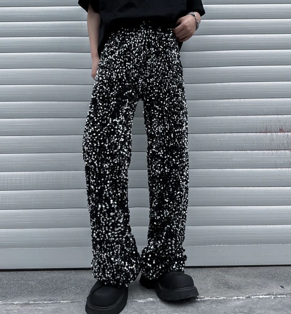 Japanese Brand × Vintage Wide Leg Pant Sequin Niche Design Bling Hip Size US 30 / EU 46 - 8 Thumbnail