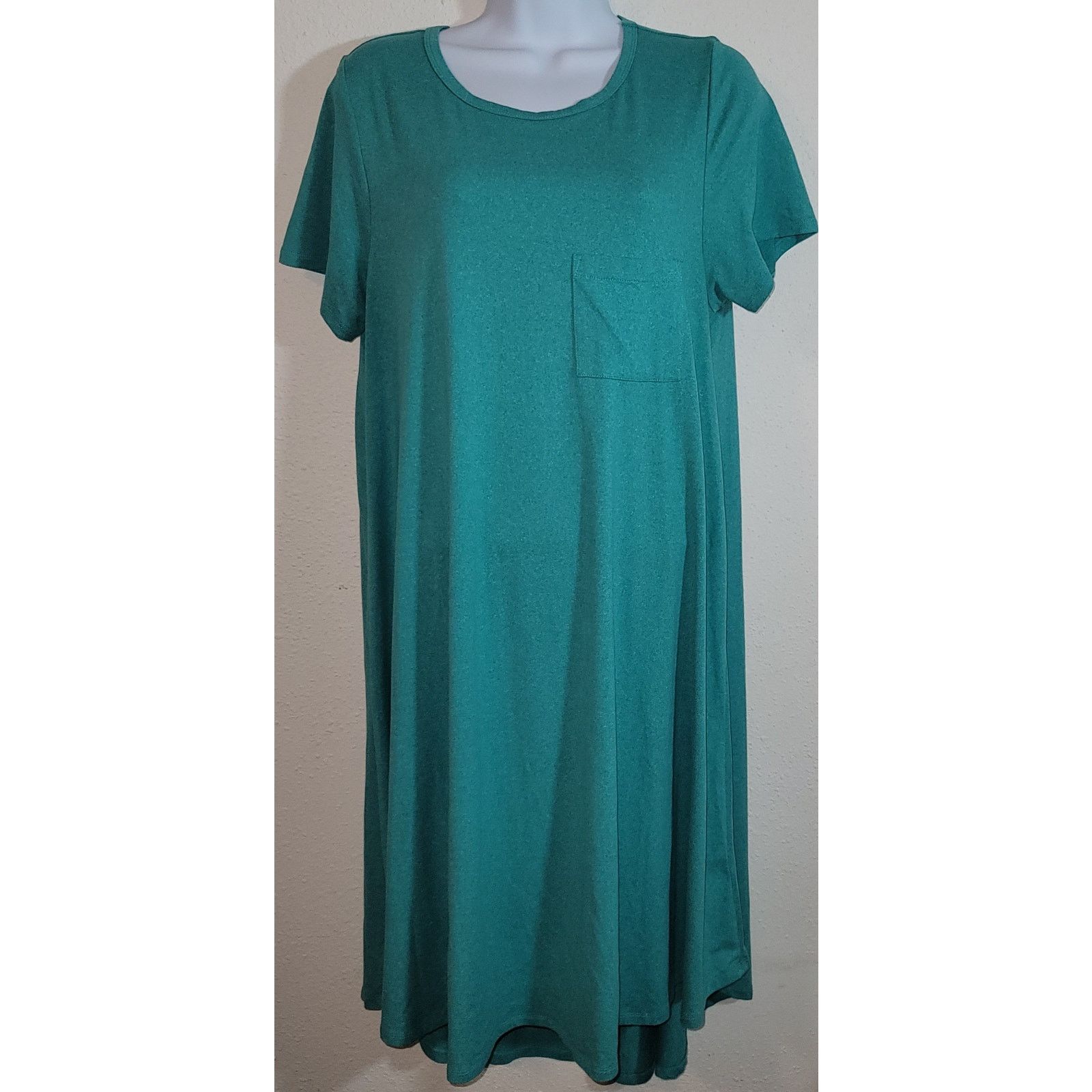 Other LulaRoe Green Marled Hi Low Midi A-Line Dress Medium Size M / US 6-8 / IT 42-44 - 1 Thumbnail