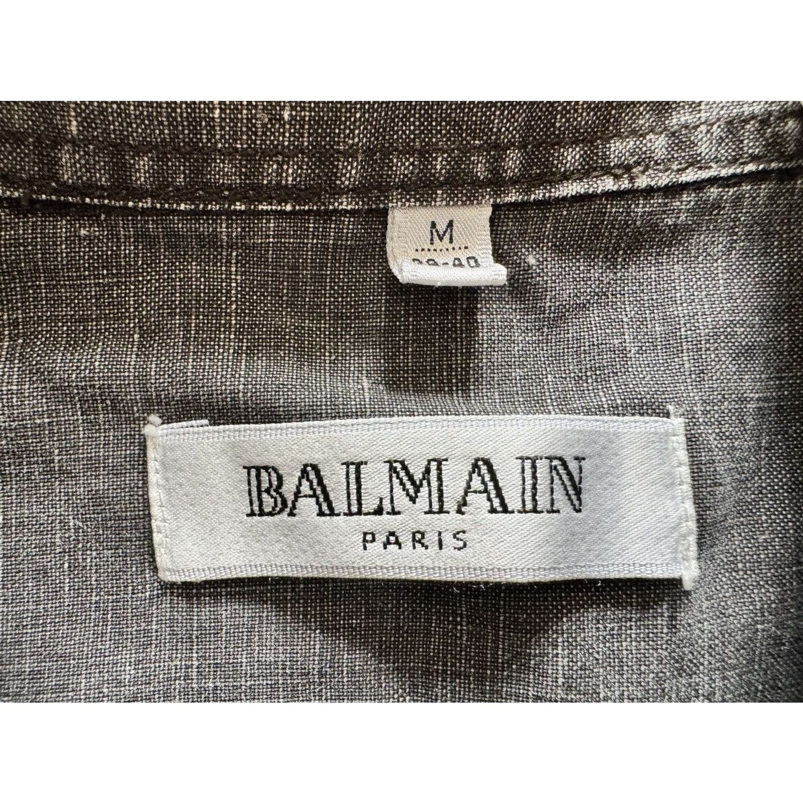 Balmain Balmain Paris Linen Short Sleeve Shirt Size US M / EU 48-50 / 2 - 2 Thumbnail