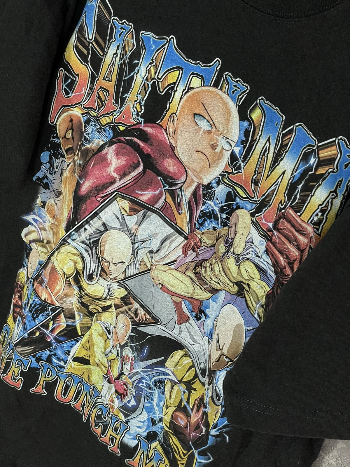Japanese Brand × One Piece One Punch Man Vintage 90s Crazy Print Anima T shirt Size US L / EU 52-54 / 3 - 7 Thumbnail