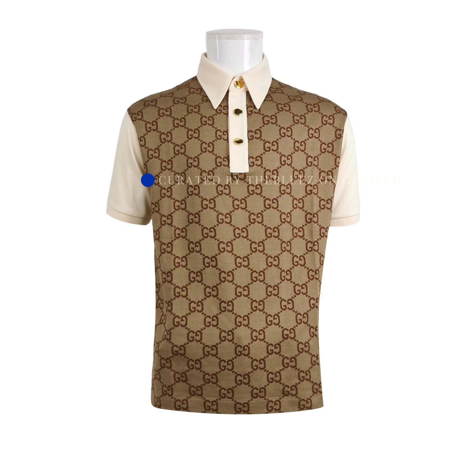 Gucci GG Monogram Polo Shirt in Beige Size US L / EU 52-54 / 3 - 1 Thumbnail
