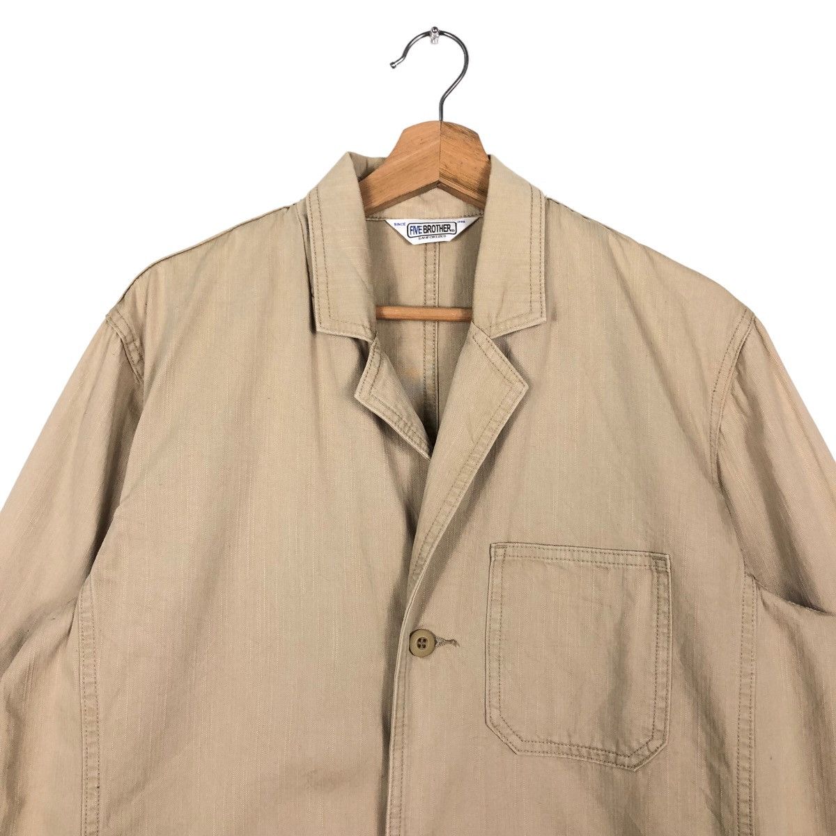 FiveBrother × Japanese Brand 🔥Rich Brown - Long Fly Coats Double Breast Jacket Size US L / EU 52-54 / 3 - 2 Thumbnail