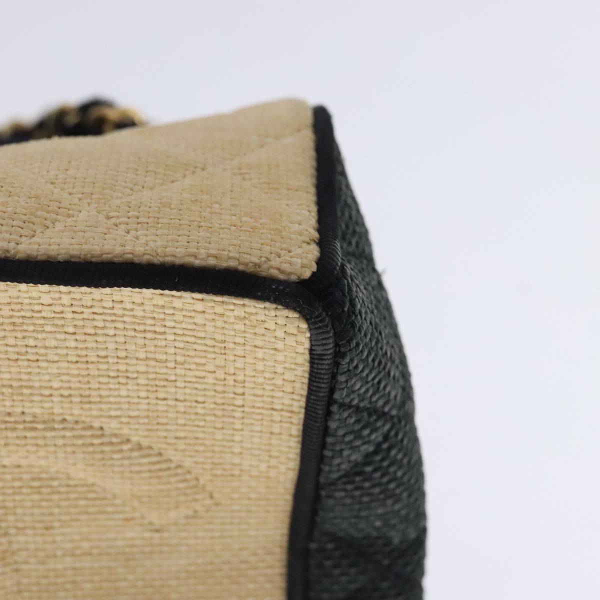 Chanel CHANEL Hand Bag Straw Beige Black CC Size ONE SIZE - 16 Thumbnail