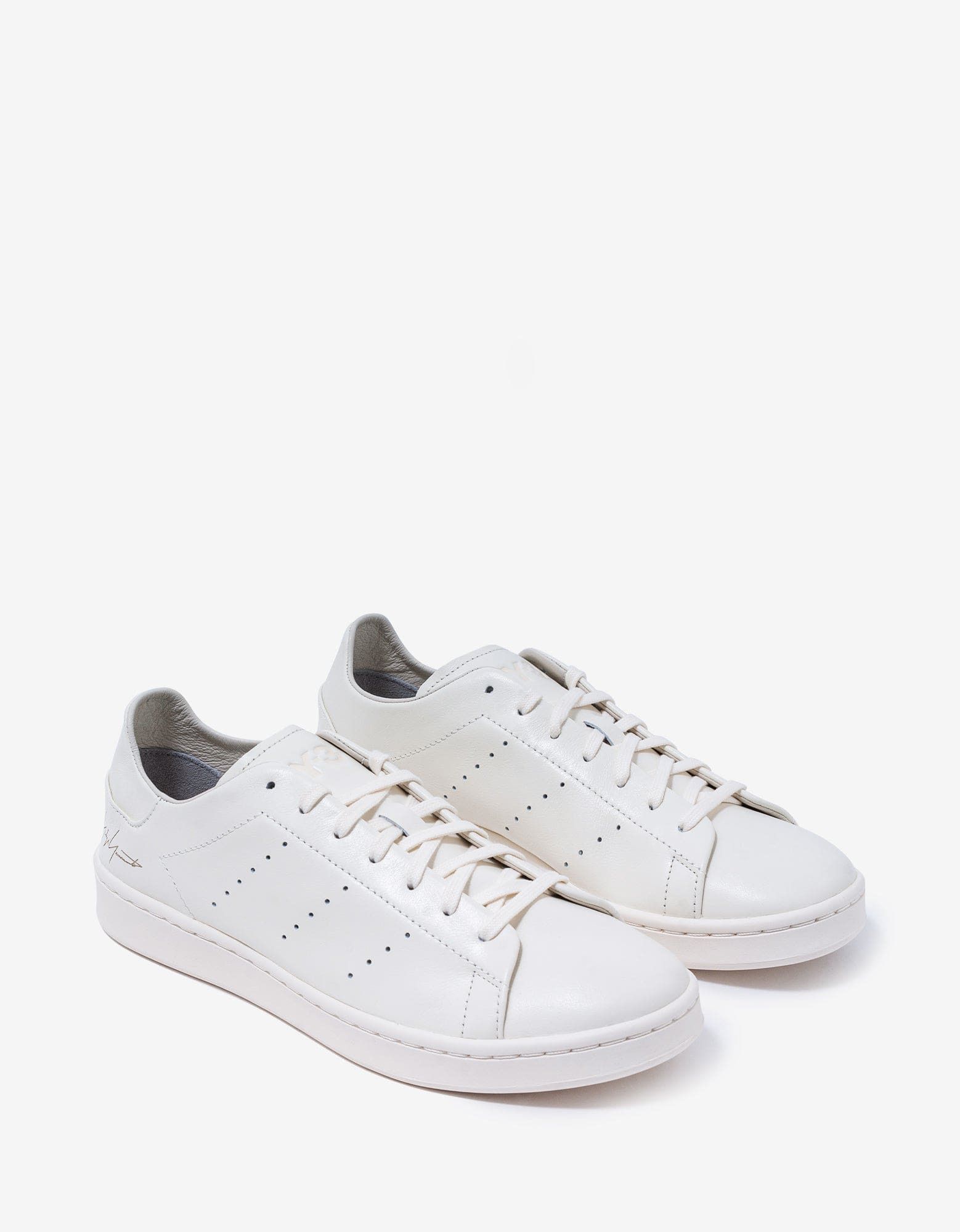 image of Y 3 White Leather Stan Smith Trainers Shoes, Men's (Size 11)