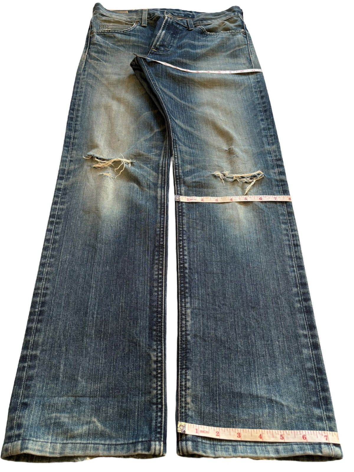 Lee Vintage Lee Rusty Mud Wash Distressed Ripped Jeans Size US 30 / EU 46 - 15 Thumbnail