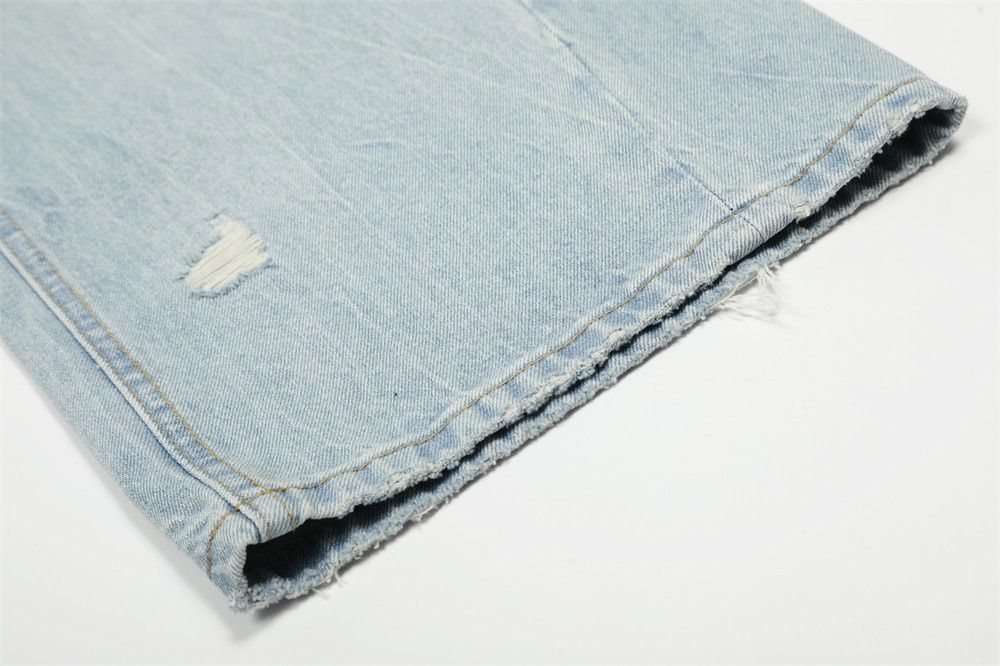 Jean Men's punk distressed gradient loose washed ripped jeans Size US 32 / EU 48 - 6 Thumbnail