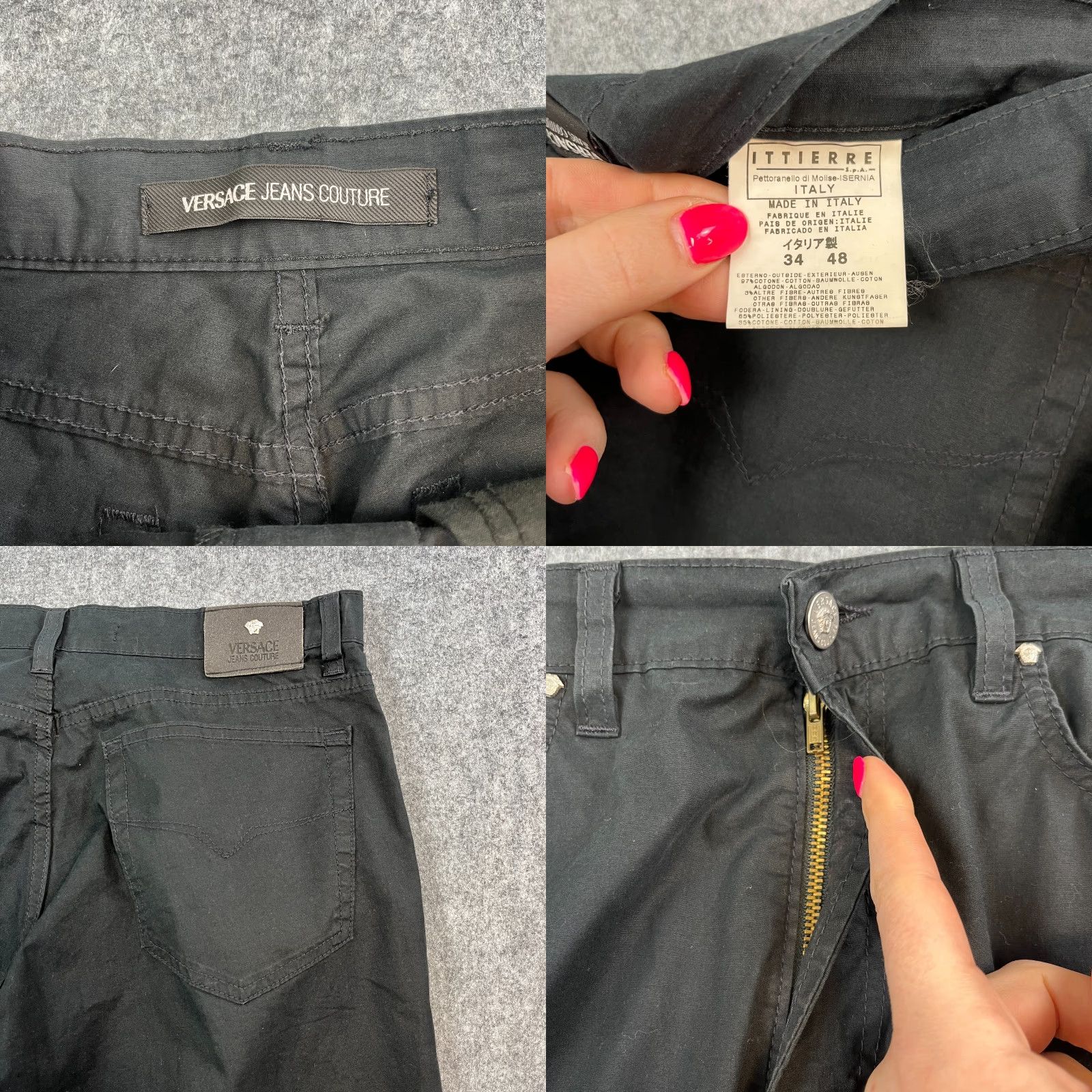 Versace VINTAGE Versace Jeans Relaxed Straight 32 32 Black Medusa Lightweight VTG Italian Jeans Mens Regular 32in 5-Pocket Denim Cotton Black Mens Size US 32 / EU 48 - 8 Thumbnail