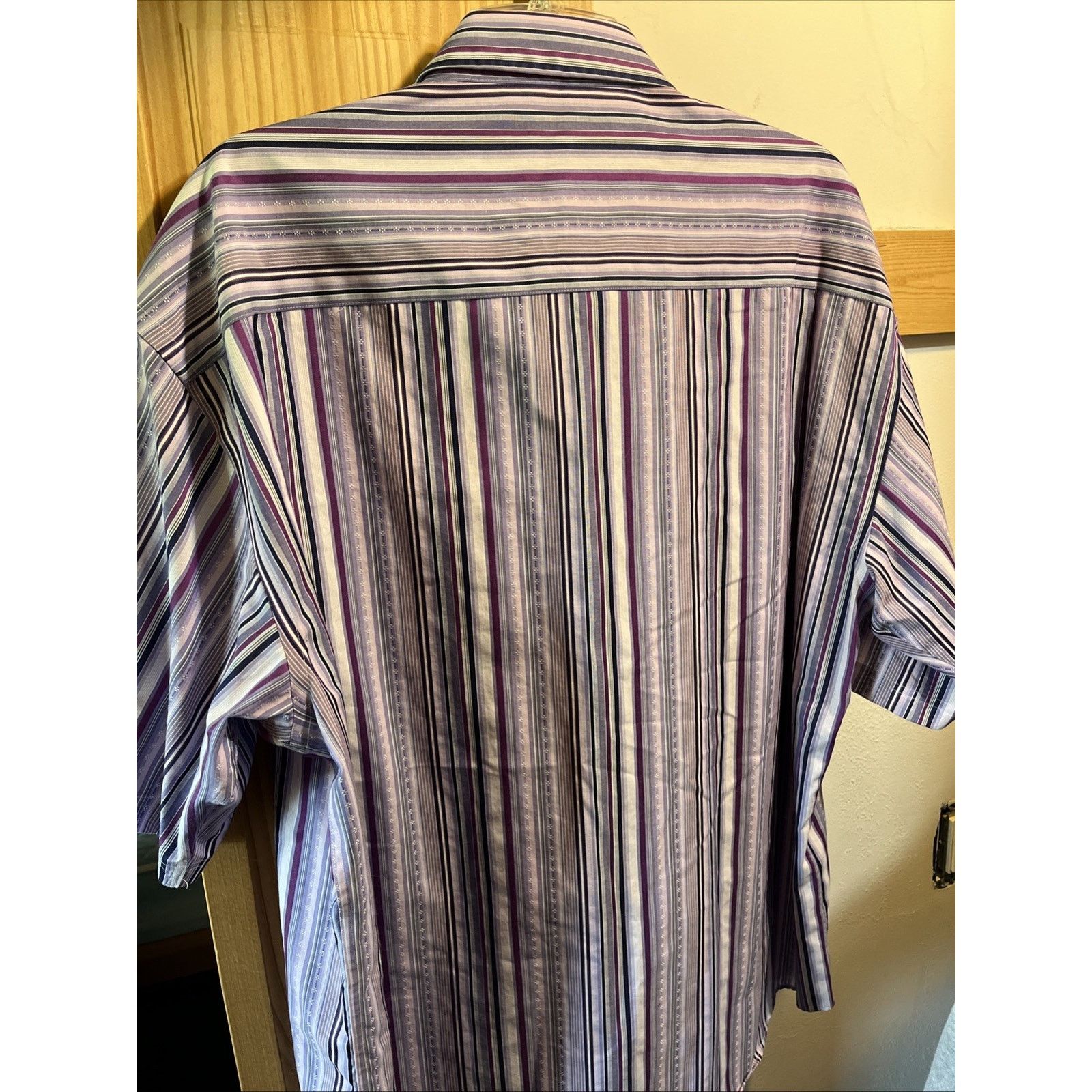 Enro ENRO Vintage Men’s XL Purple Striped SS Button Cotton Shirt Size US L / EU 52-54 / 3 - 9 Thumbnail