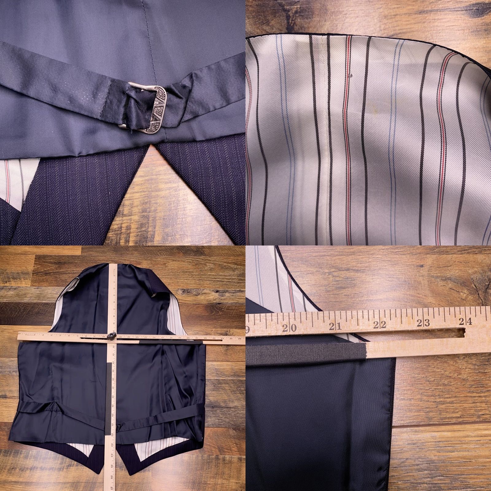 Polo Ralph Lauren Polo Ralph Lauren Suit Lapel Vest Mens 44 Long Navy Blue Striped Wool Size US XXL / EU 58 / 5 - 8 Thumbnail