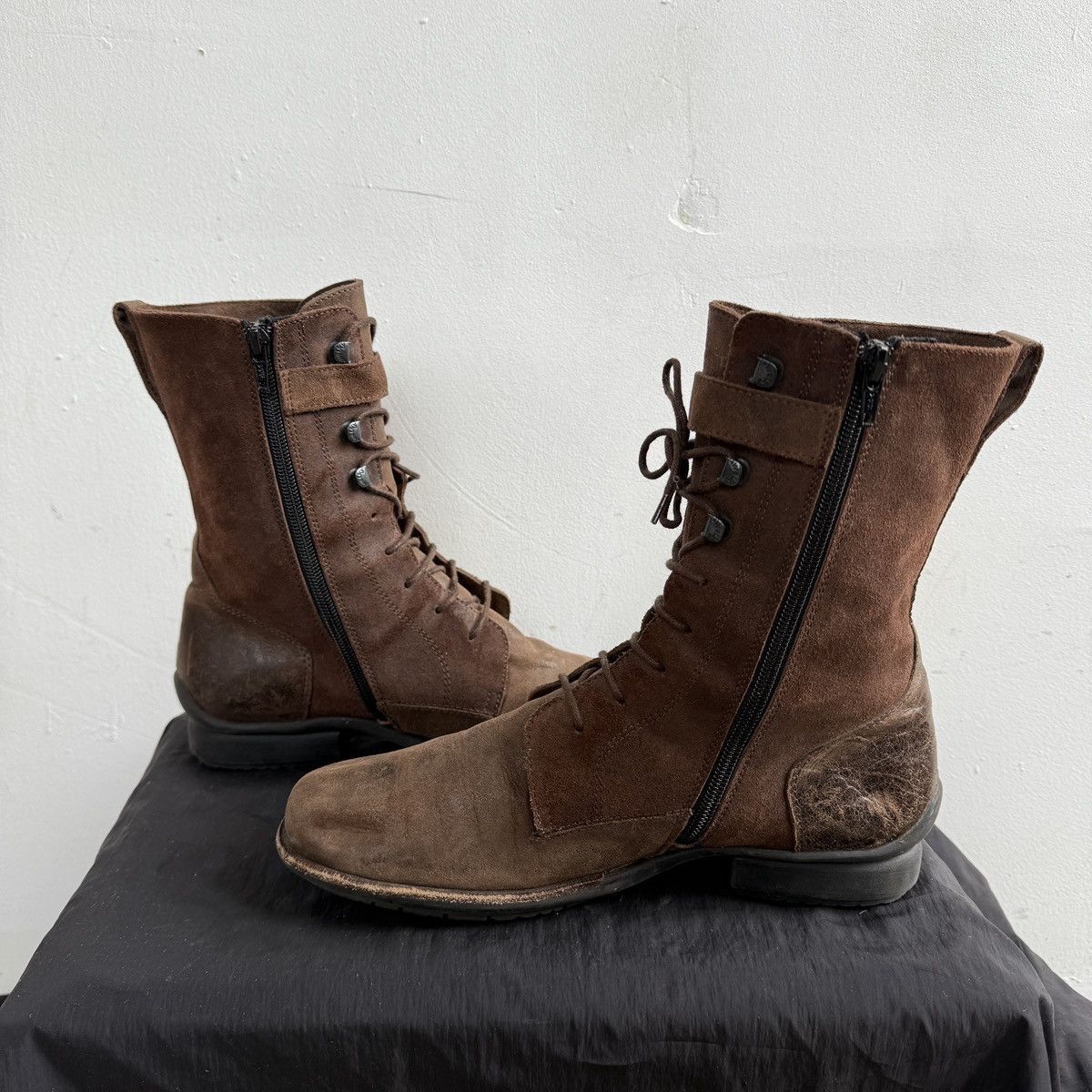 Seditionaries 00's Wolky Brown Leather Lace Up Boots With Buckles Size US 11 / IT 41 - 6 Thumbnail
