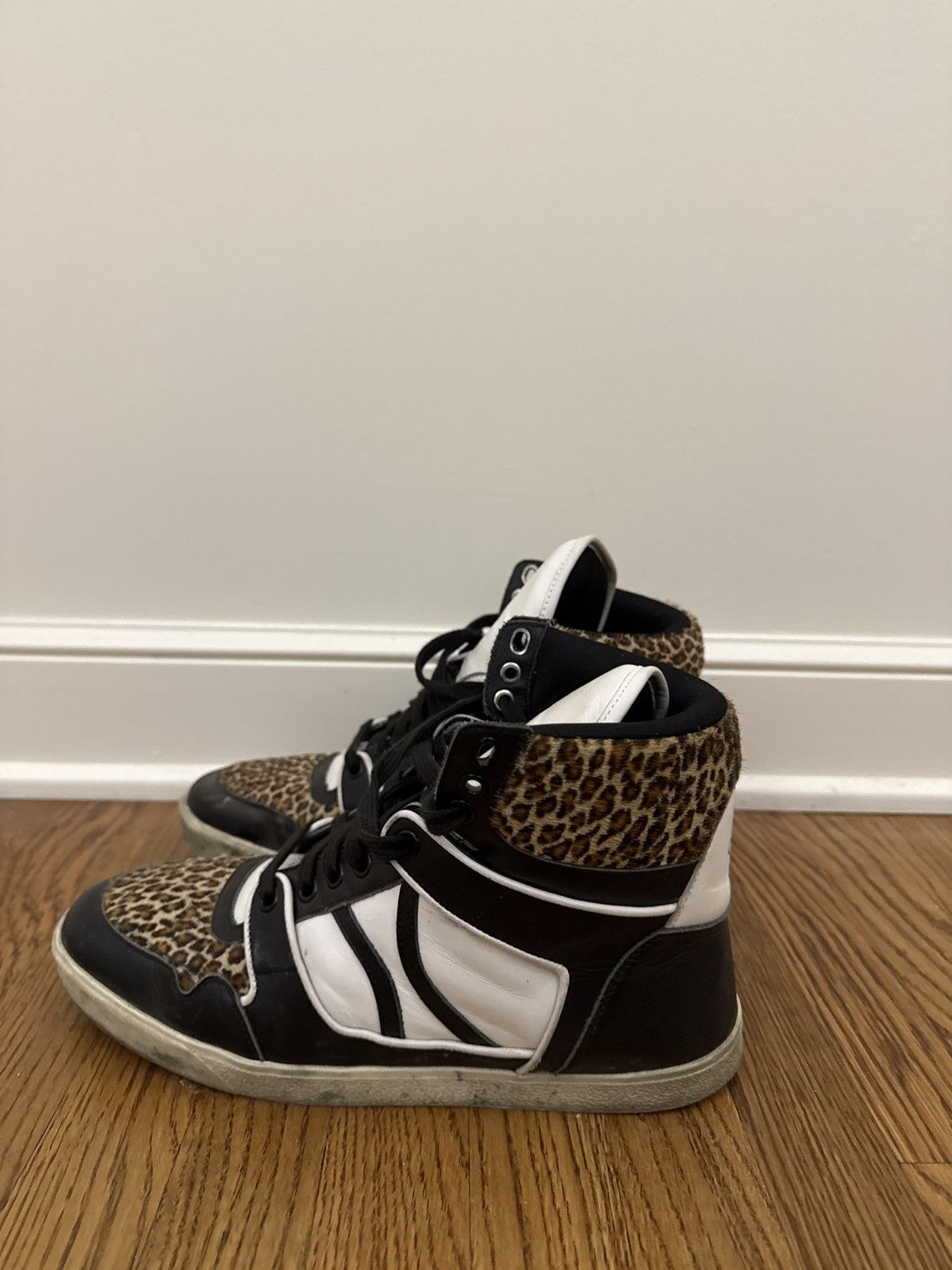 Celine × Hedi Slimane Hedi Era Leopard Print High Top Leather