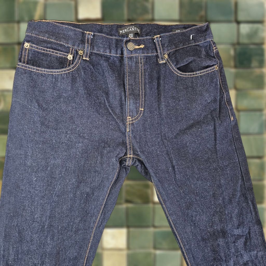 J.Crew J. Crew Mercantile Jeans Slim Fit Men 32x32 Dark Blue Denim Cotton Zip 5-Pocket Brand J.CREW Regular Size 32 Mens Jeans Vintage No Size US 32 / EU 48 - 1 Thumbnail