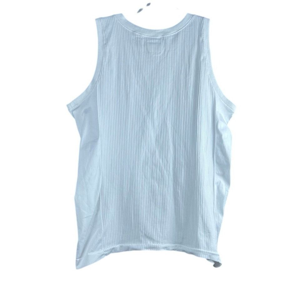 Athleta Athleta White Ribbed Active Tank Size L Workout Athleisure Size L / US 10 / IT 46 - 3 Thumbnail