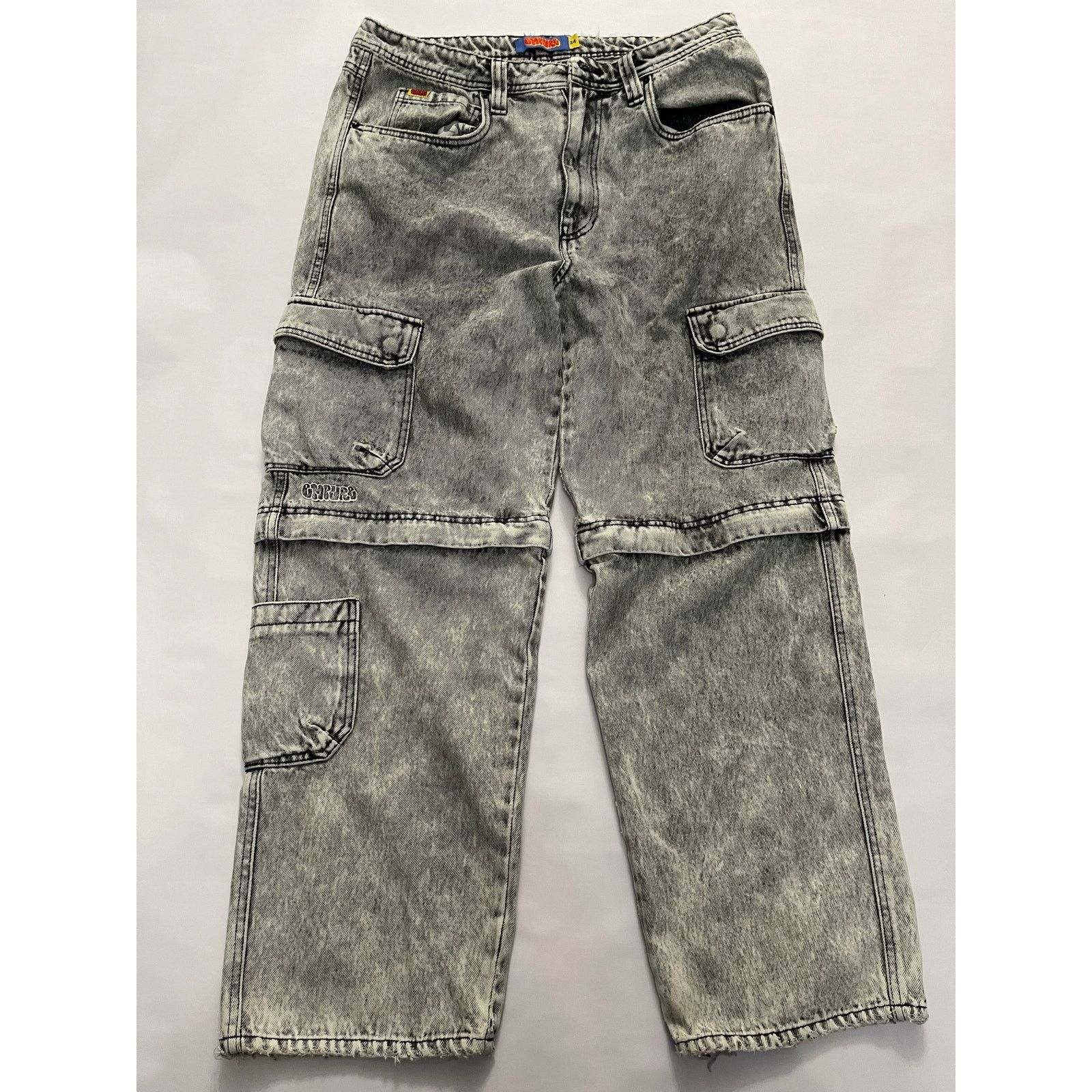 Empyre Empyre Mens Convertible Cargo Jeans Acid Wash Gray Size 34 Size US 34 / EU 50 - 1 Thumbnail