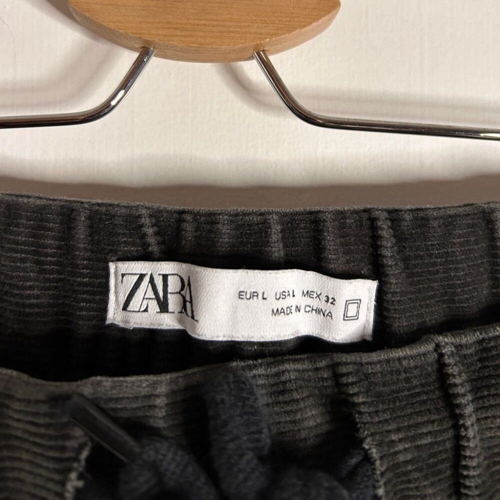 Zara Men’s Zara Grey Corduroy Pants with Elasticized Waist and A Size US 29 - 4 Thumbnail