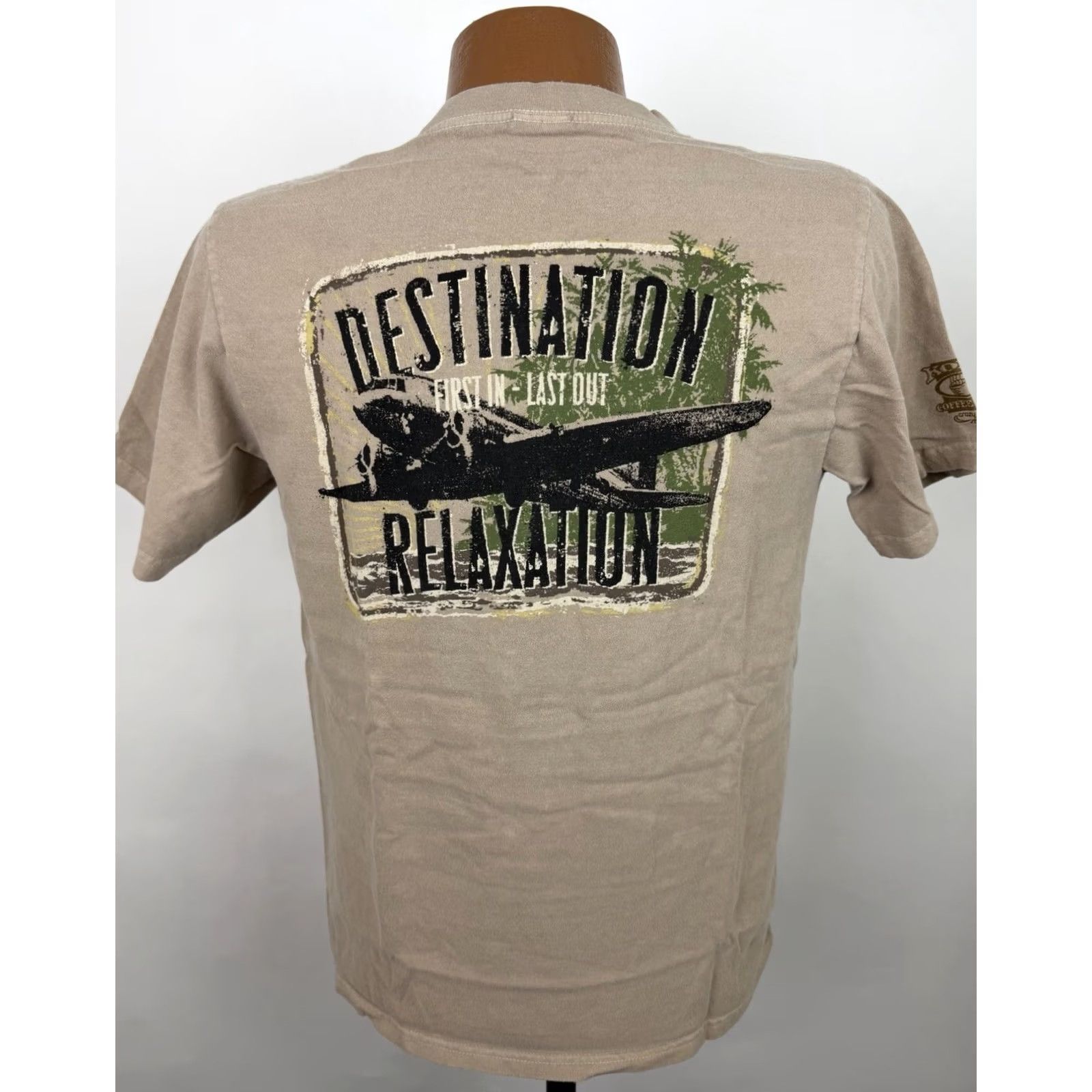 Vintage Crazy Shirts T-Shirt Mens Small Kona Coffee Dyed Shirt Hawaiian Graphic Print Shirt Hawaiian Mens Small Beige Size US S / EU 44-46 / 1 - 2 Thumbnail