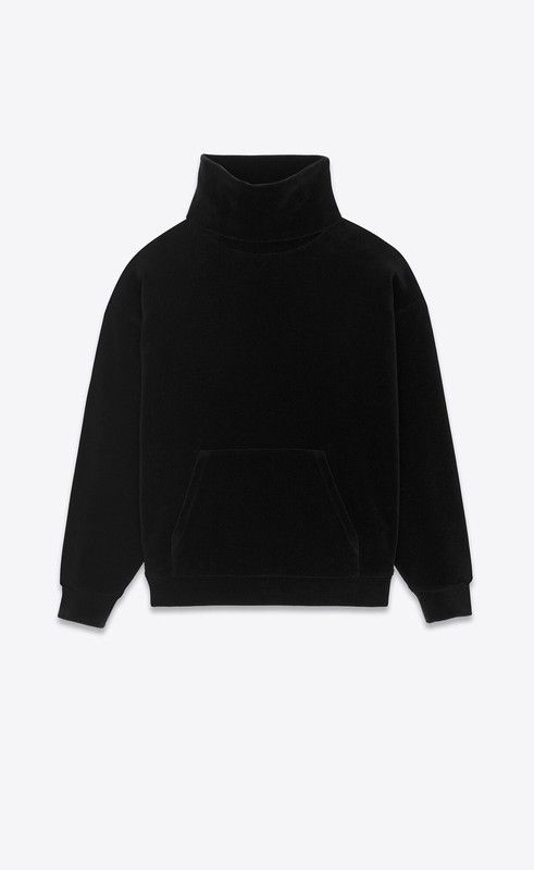 Saint Laurent Paris o1la1rc1a0725 Turtleneck Sweatshirt in Velvet in Black Size US S / EU 44-46 / 1 - 1 Preview