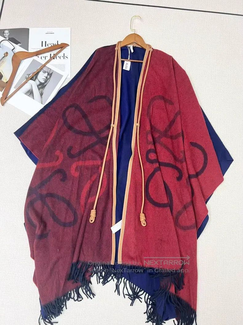 Loewe Patchwork lamb fur large logo cape