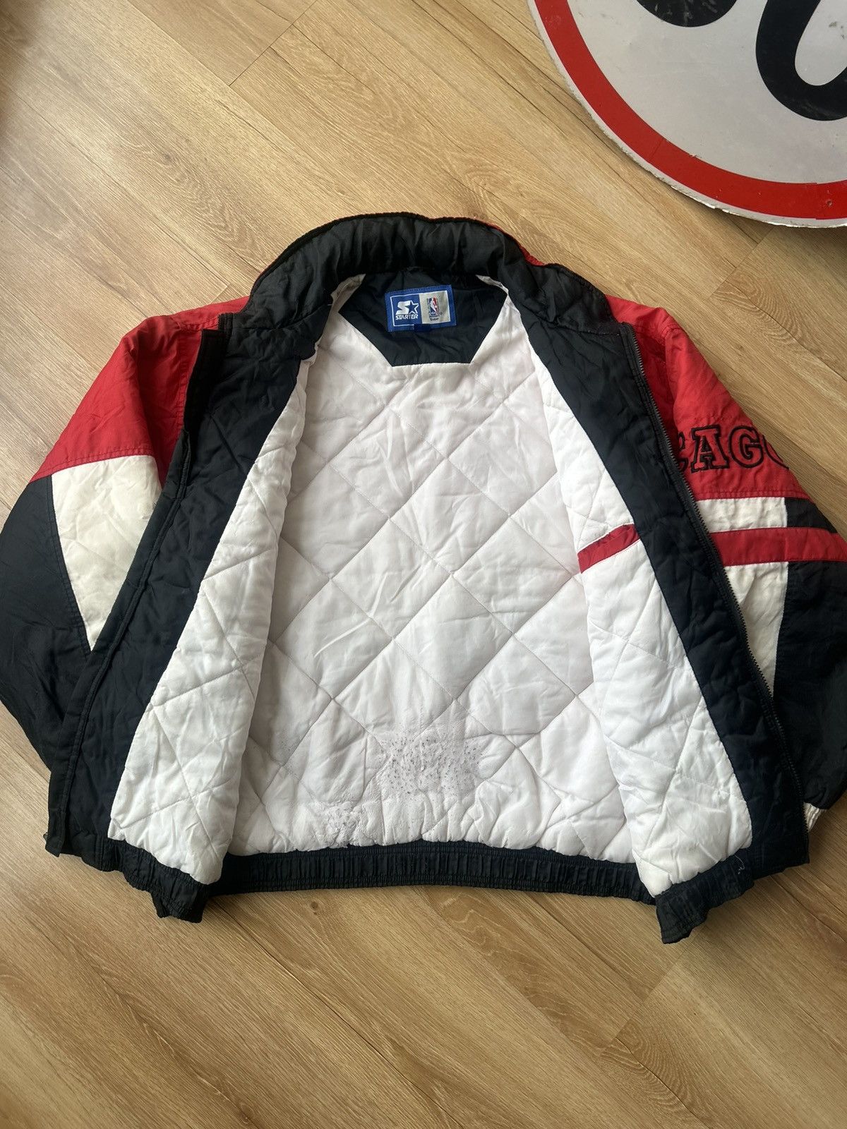 Starter Vintage 90s NBA Chicago Bulls Big Logo Bomber Jacket Size US XXL / EU 58 / 5 - 8 Thumbnail