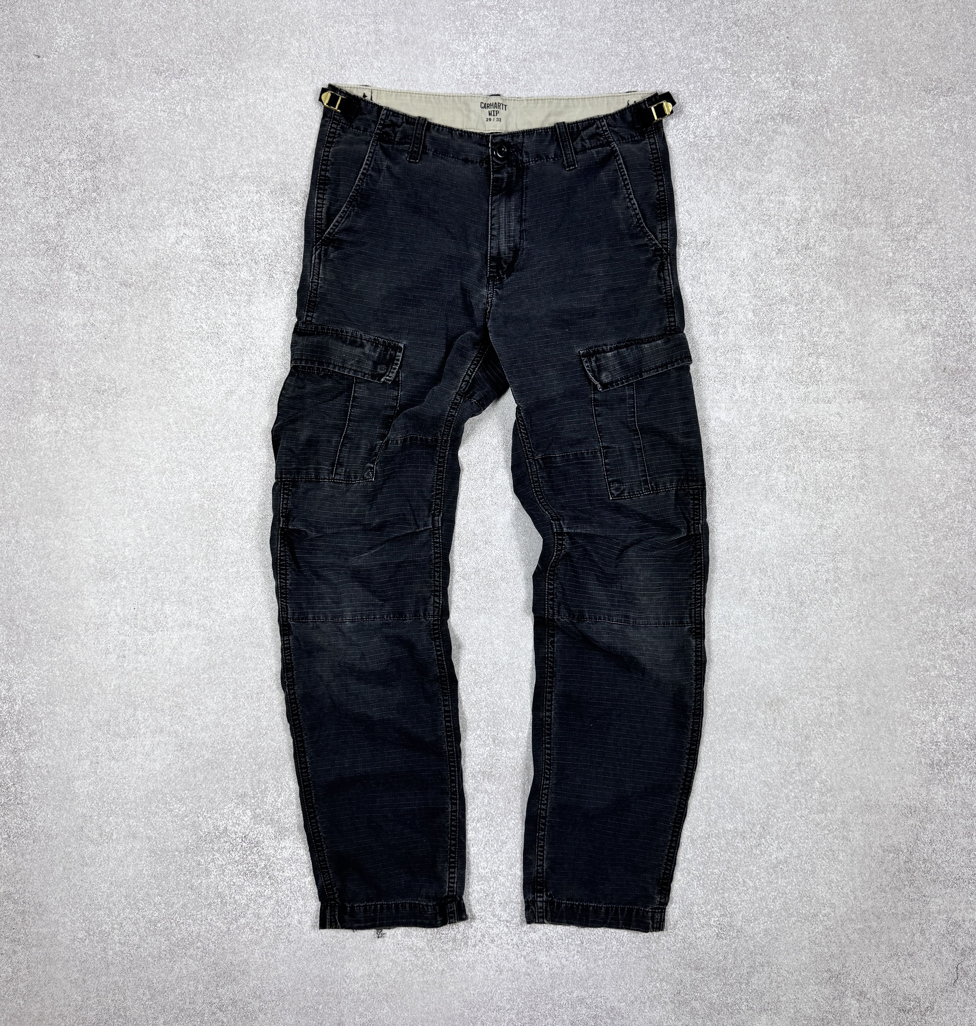 Carhartt Men`s CARHARTT Aviation Black Distressed Cargo Pants Size 29 Size US 29 - 3 Thumbnail