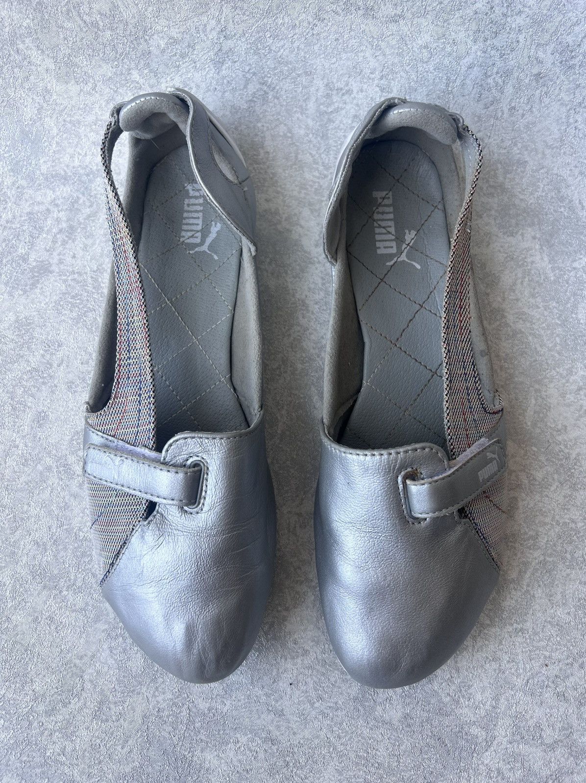 Puma Vintage Puma Silver Y2K Leather Flat Ballet Shoes Size US 8.5 / IT 38.5 - 2 Thumbnail