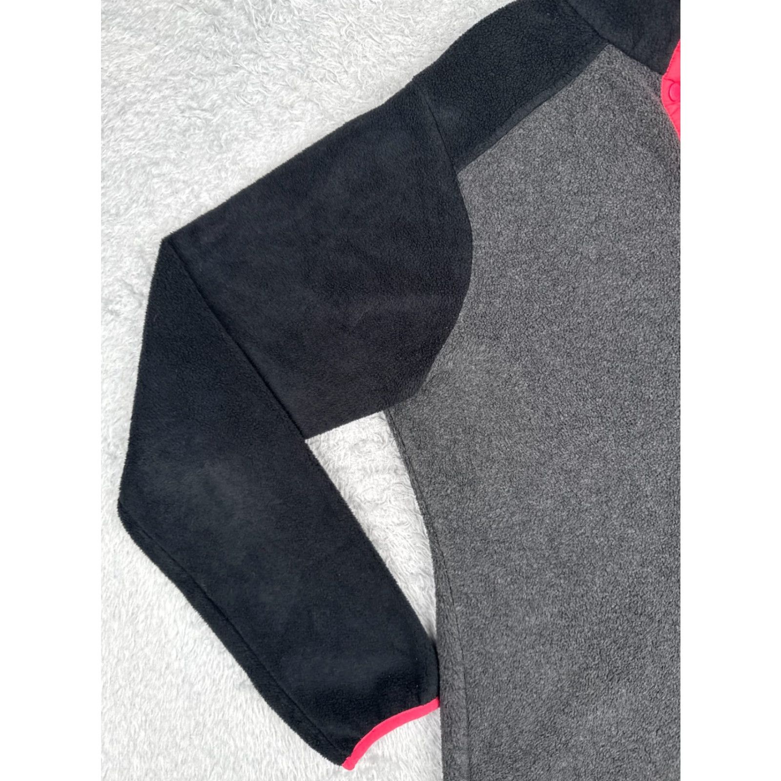 Pinko Columbia Sweater Womens Large Gray Black Pink Button Mock Neck Polyester Fleece Size L / US 10 / IT 46 - 3 Thumbnail