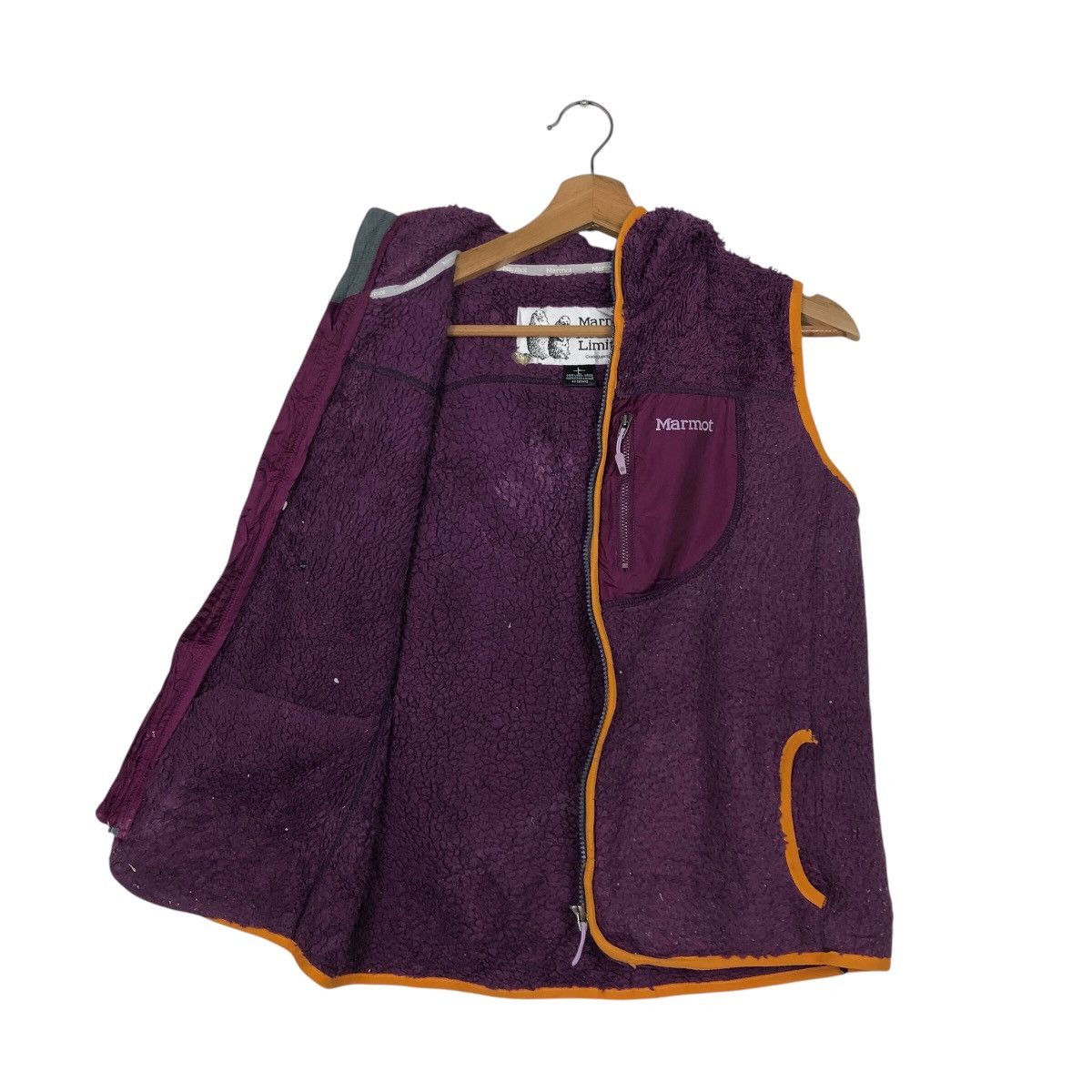Japanese Brand × Vintage 📌Rich Purple Vintage Dip Pile Sherpa Vest Jacket Marmot Size US L / EU 52-54 / 3 - 13 Thumbnail