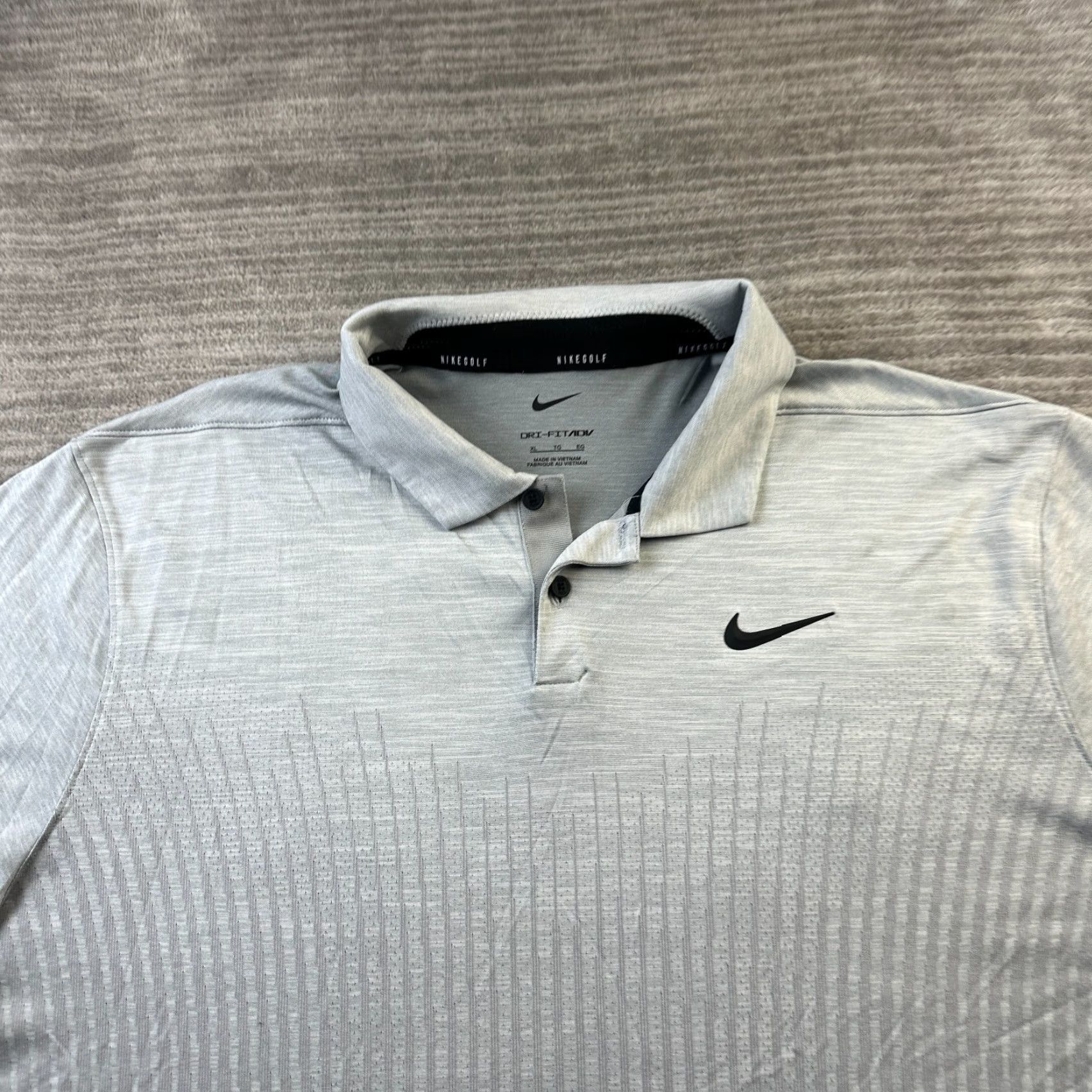 Nike Nike Dri-Fit Polo Shirt Golf Mens XL Gray Striped Size US XL / EU 56 / 4 - 3 Thumbnail