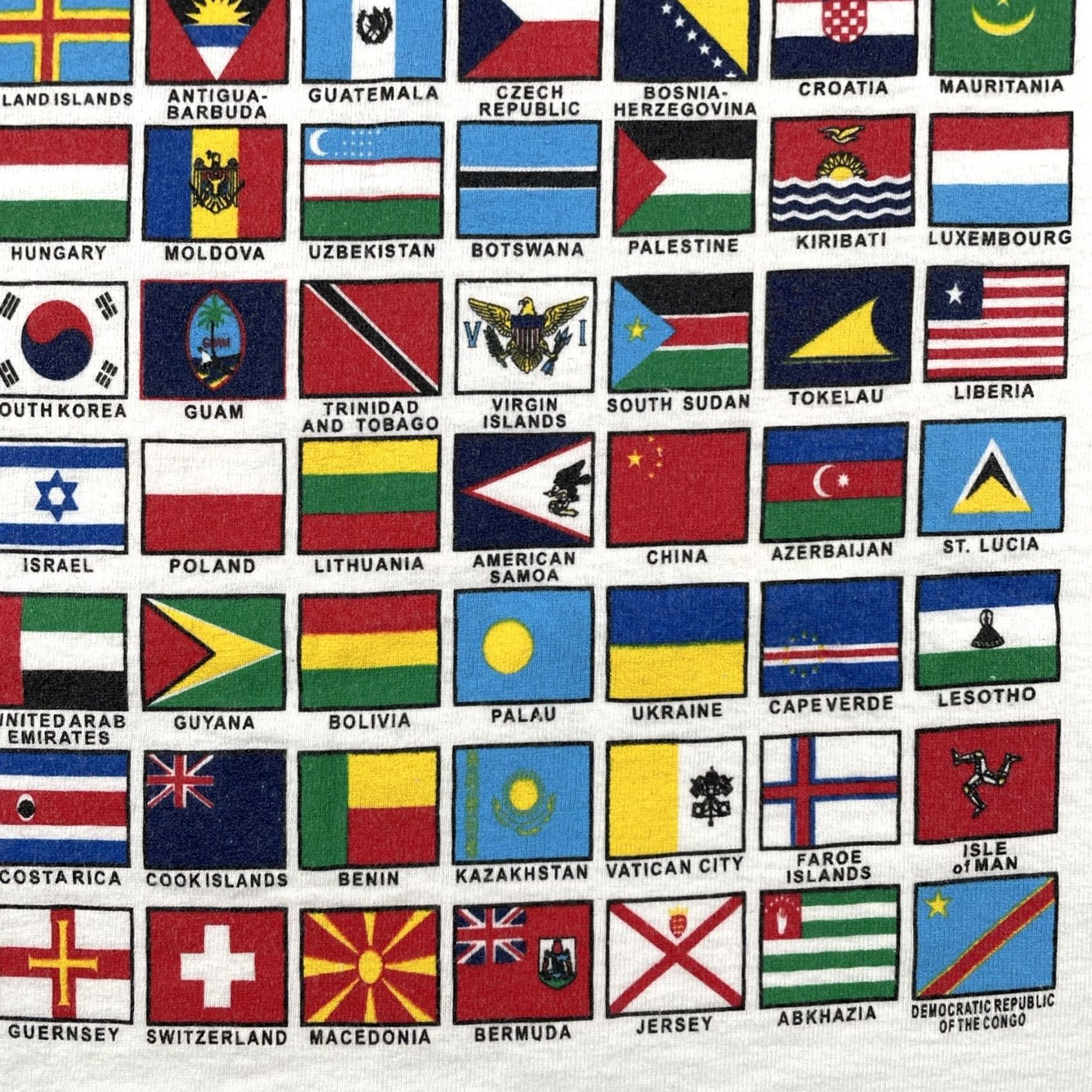 Port & Company VINTAGE Port & Company White Shirt T-Shirt Crew Neck Short Sleeve S Men's World Flags 90s Y2k Travel Abroad Culture Ships Planes Size US S / EU 44-46 / 1 - 6 Thumbnail